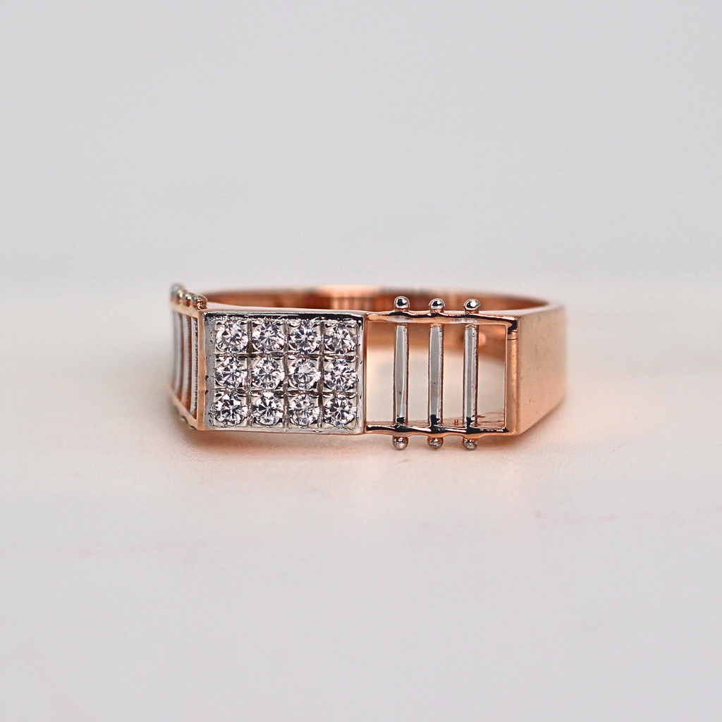 Diamond Grid Cluster Band Ring
