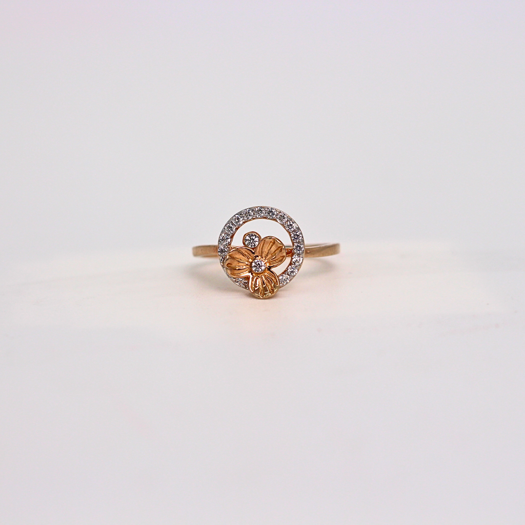 Diamond Floral Circle Band Ring