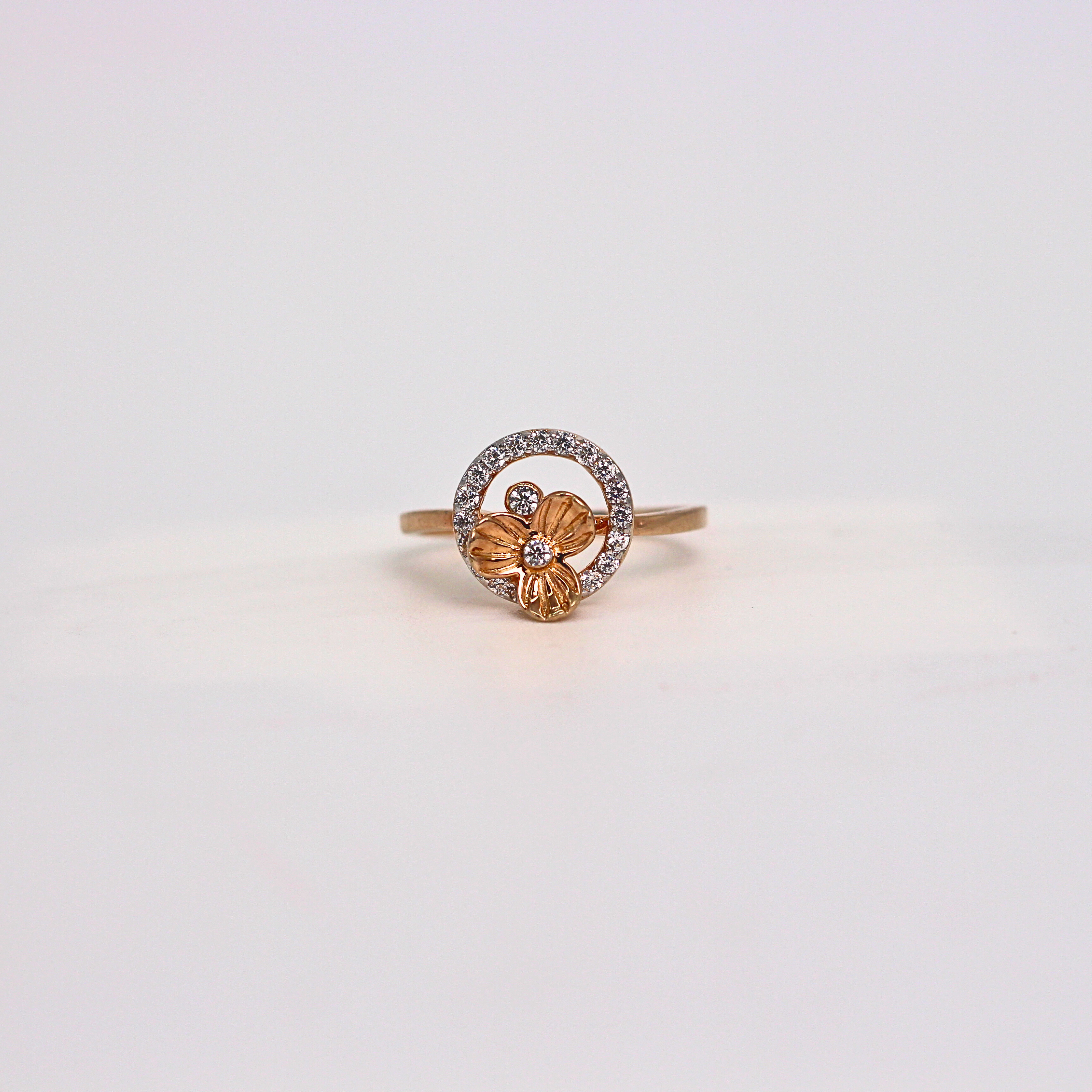 Diamond Floral Circle Band Ring