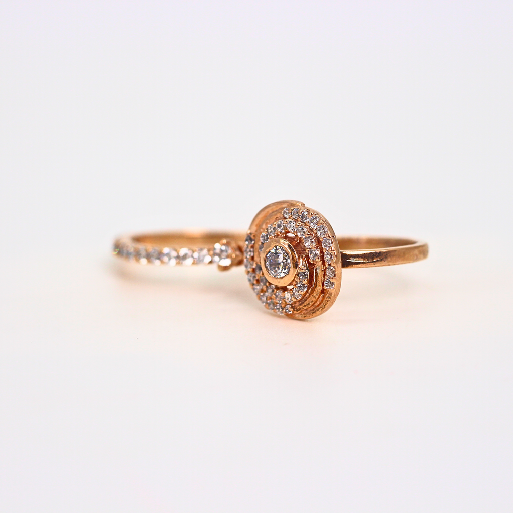 Diamond Round Halo Open Band Ring