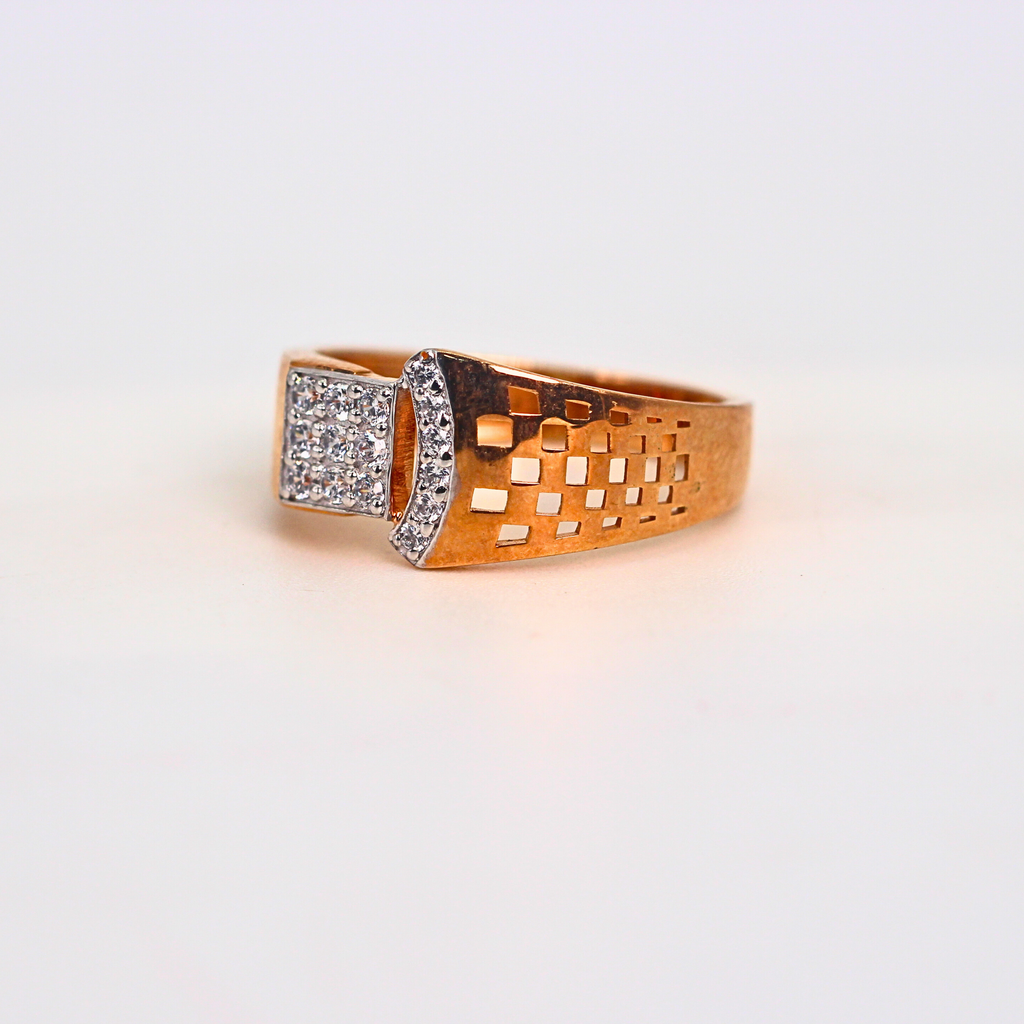 Diamond Panel Wide Band Ring