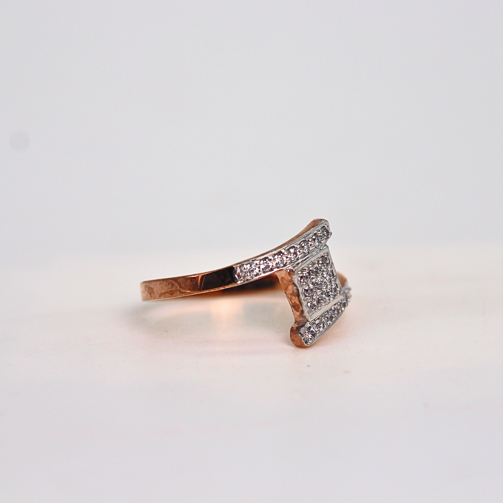 Diamond Linear Open Band Ring