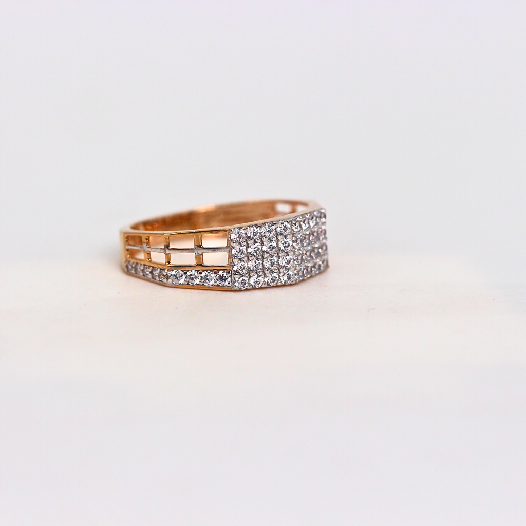 Diamond Multi Row Broad Band Ring