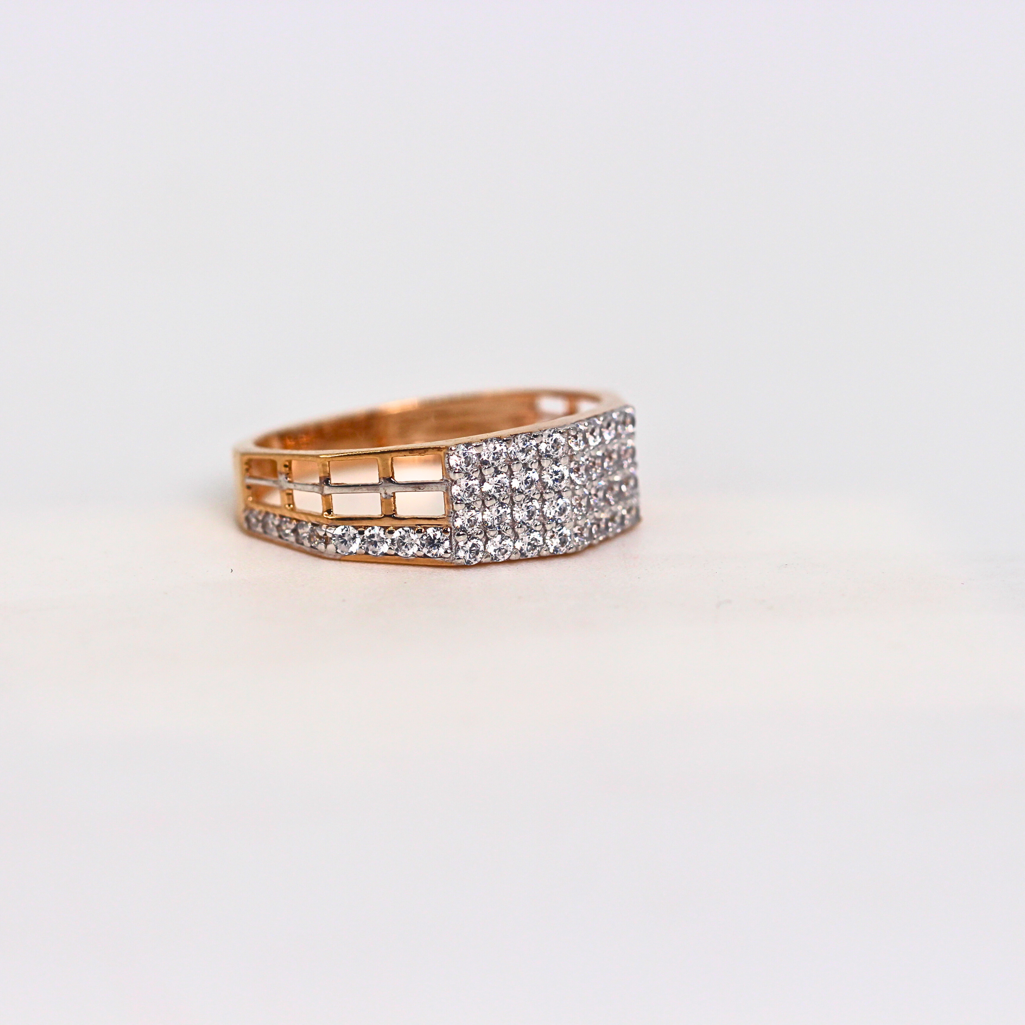 Diamond Multi Row Broad Band Ring