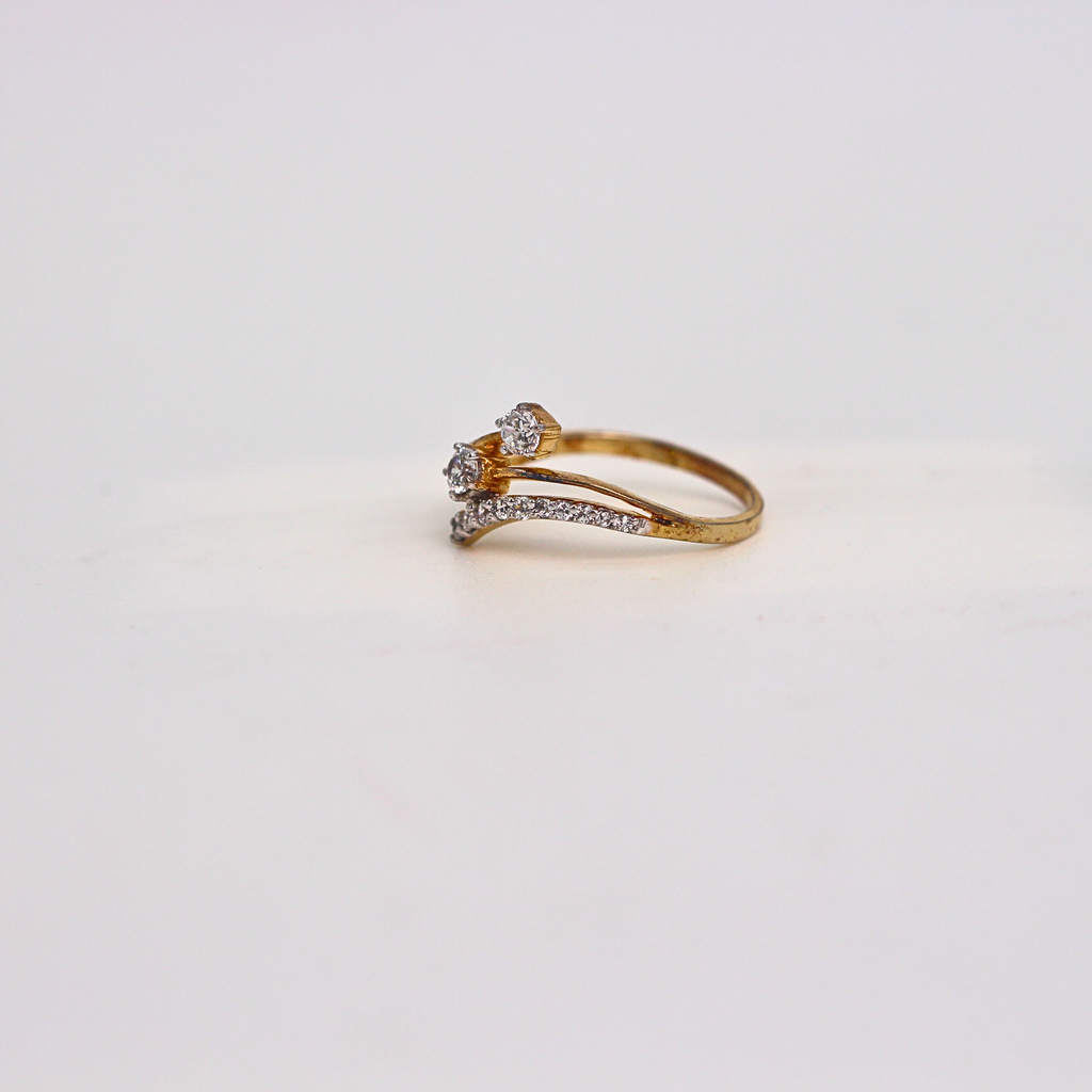 Diamond Curve Open Band Ring
