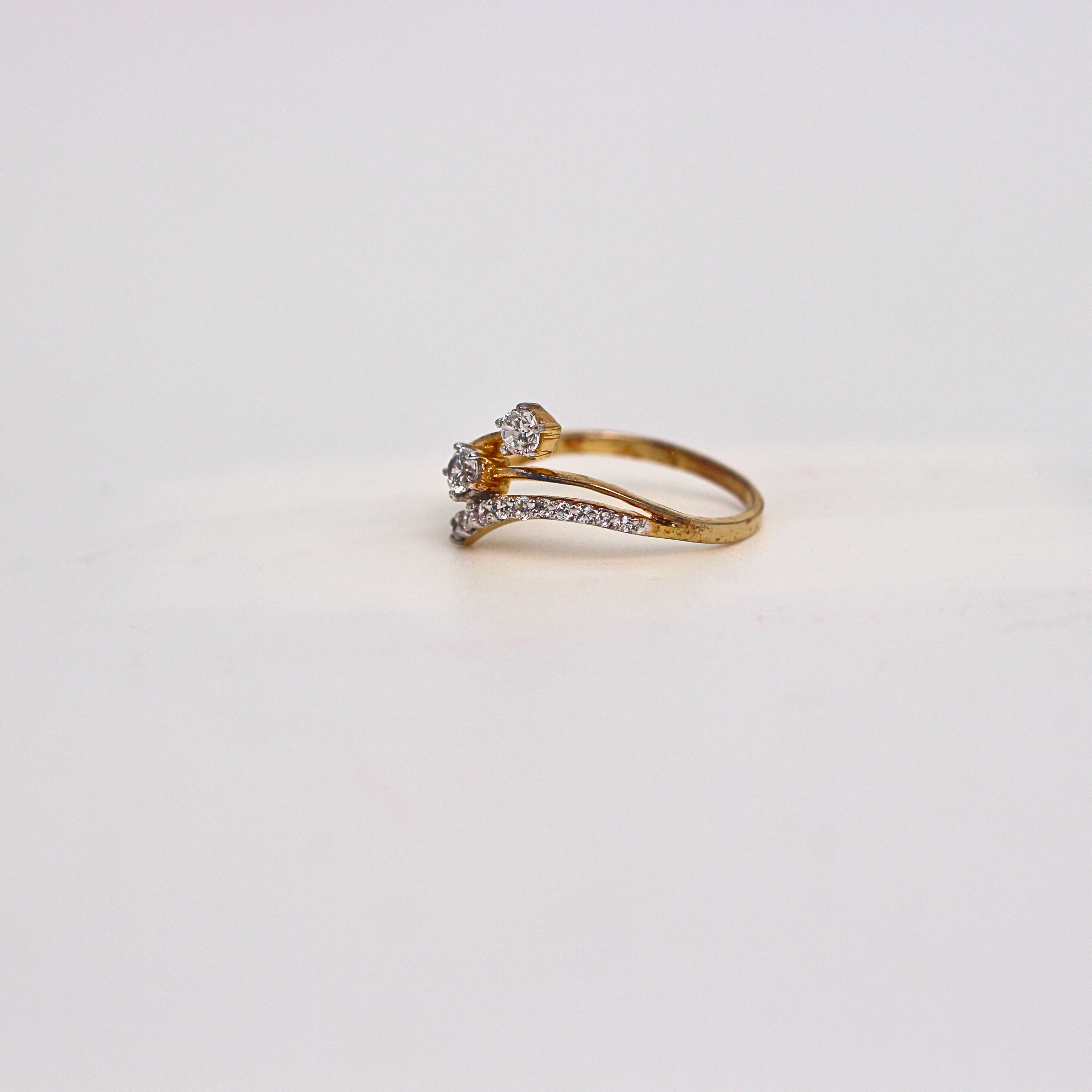 Diamond Curve Open Band Ring