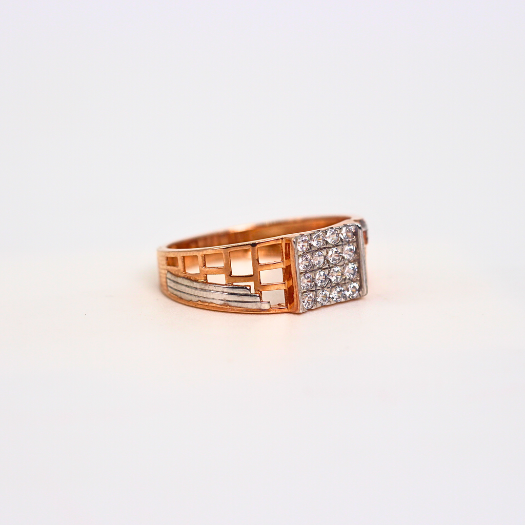 Diamond Grid Pattern Band Ring