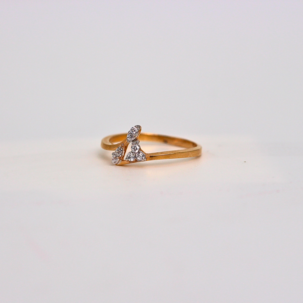 Diamond Triangle Accent Open Band Ring