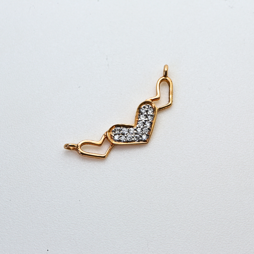 Gold Heart Shape Diamond Design Pendant