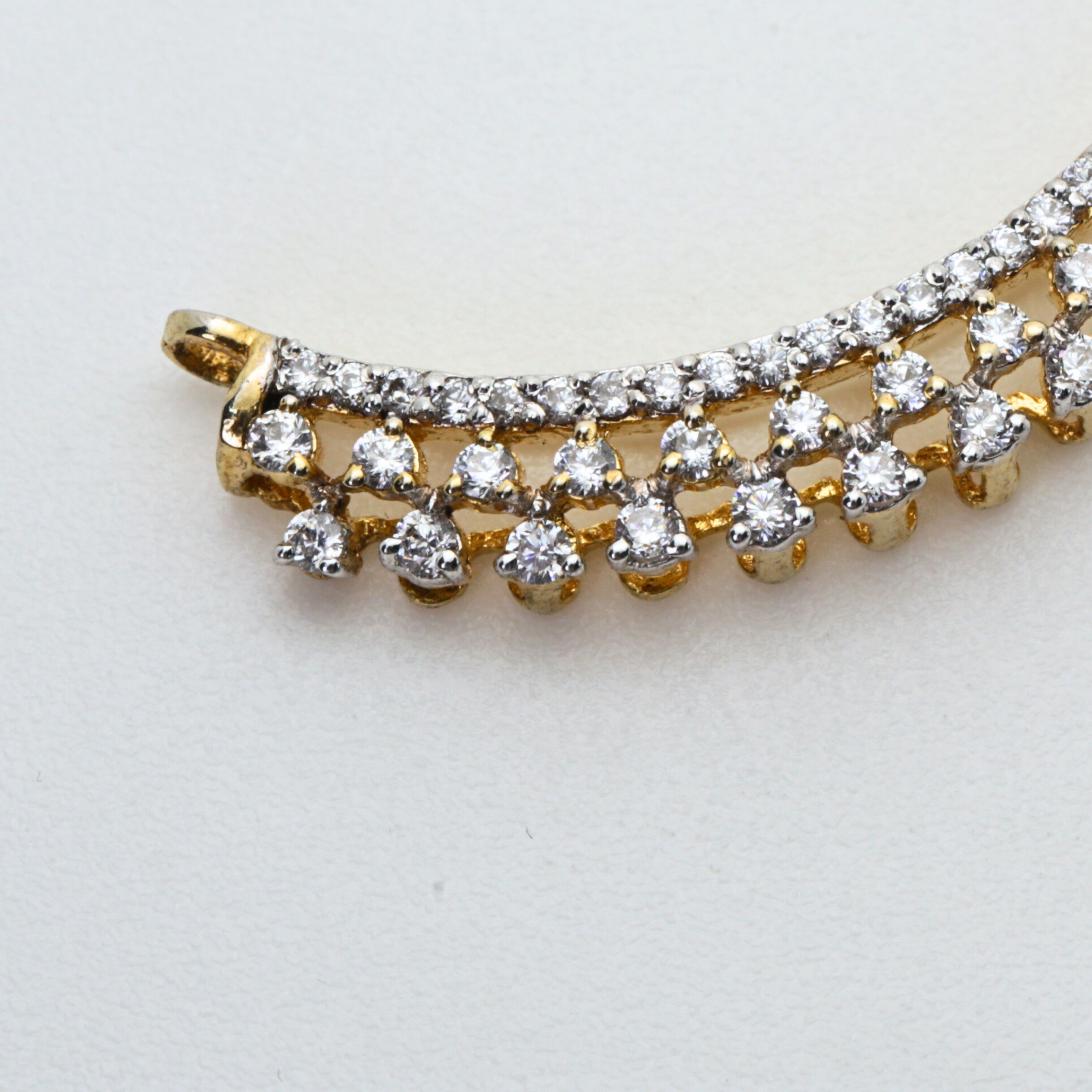 Diamond Curved Gold Mangalsutra Pendant for Women