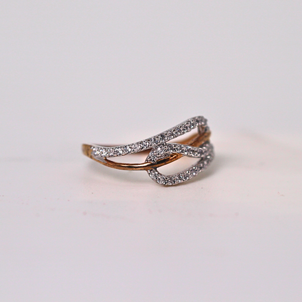 Diamond Interlock Open Band Ring