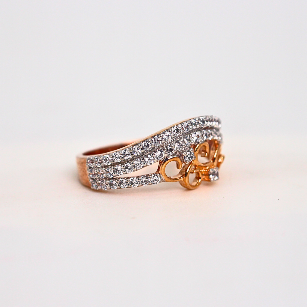 Diamond Scroll Multi Row Band Ring