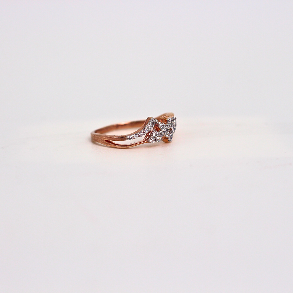 Diamond Bow Style Open Band Ring