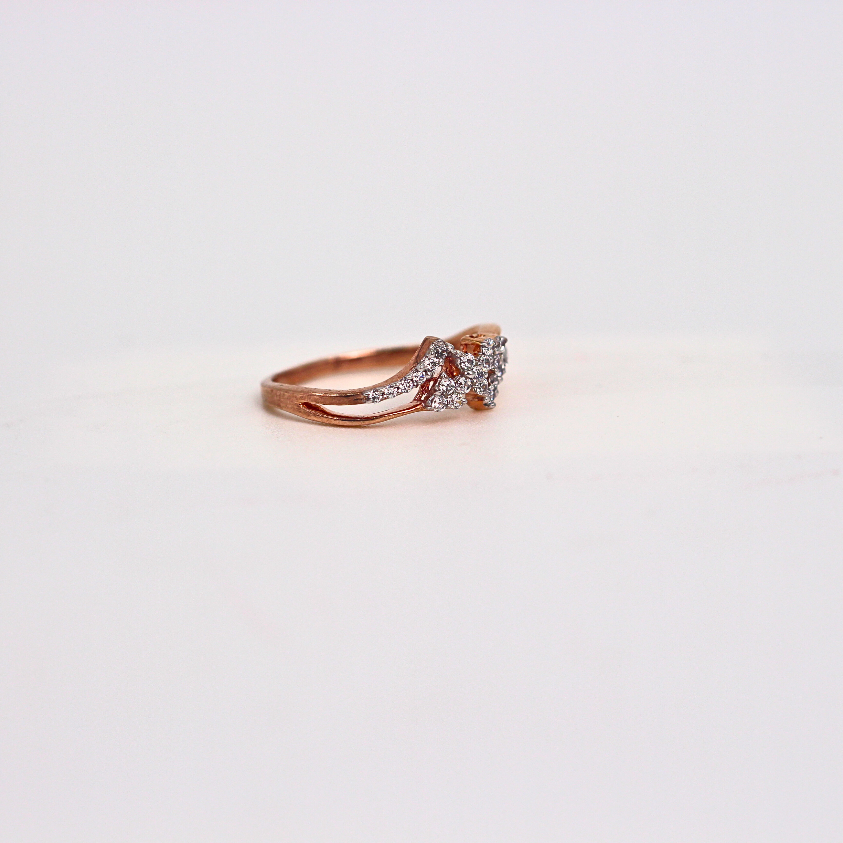 Diamond Bow Style Open Band Ring