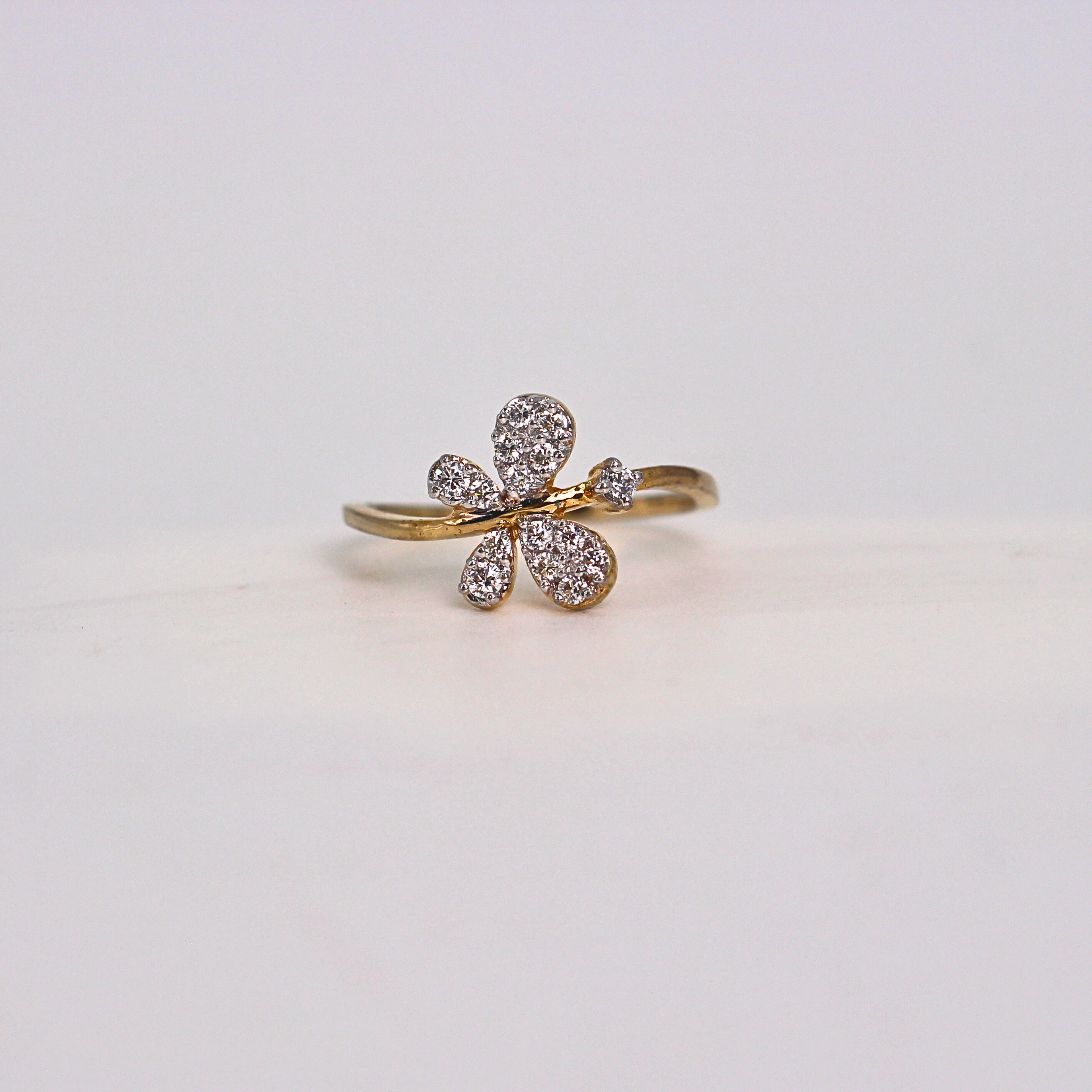 Diamond Floral Cluster Band Ring