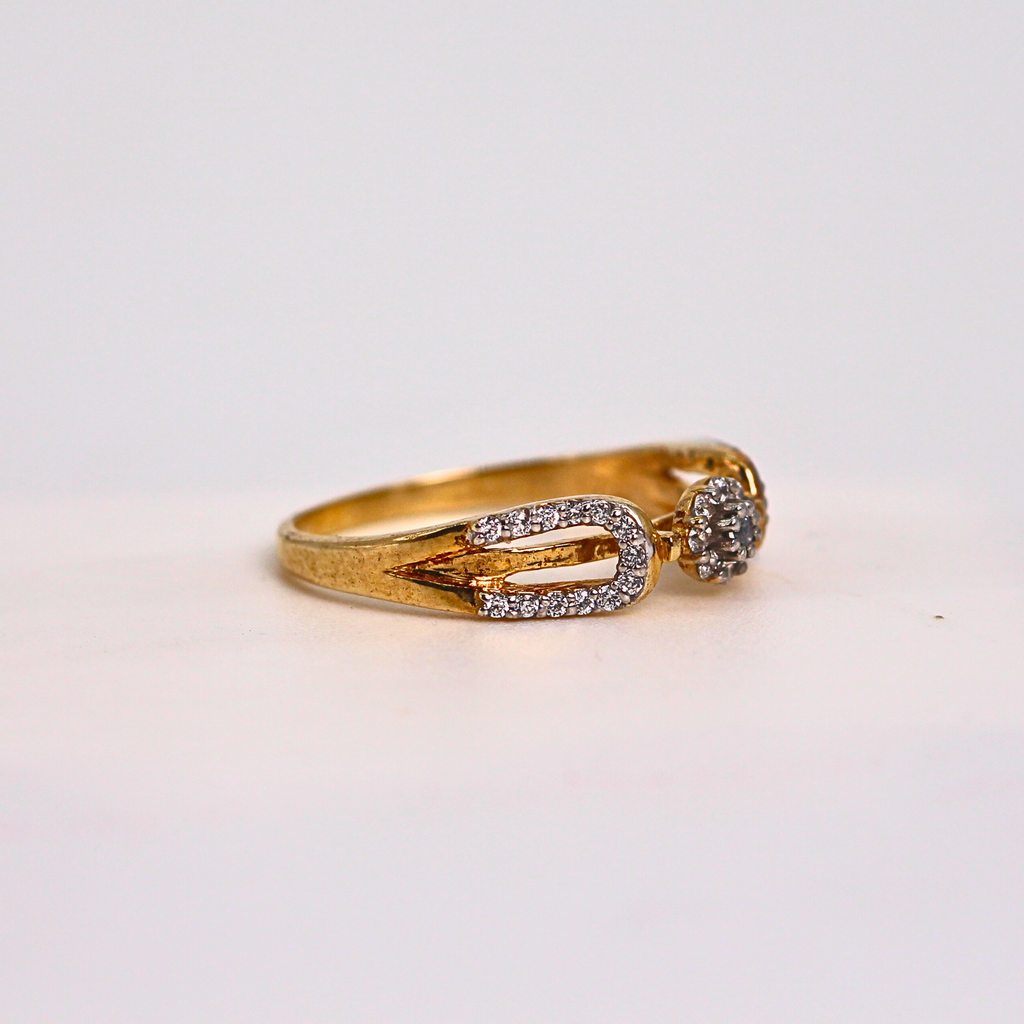 Diamond Cluster Center Open Band Ring