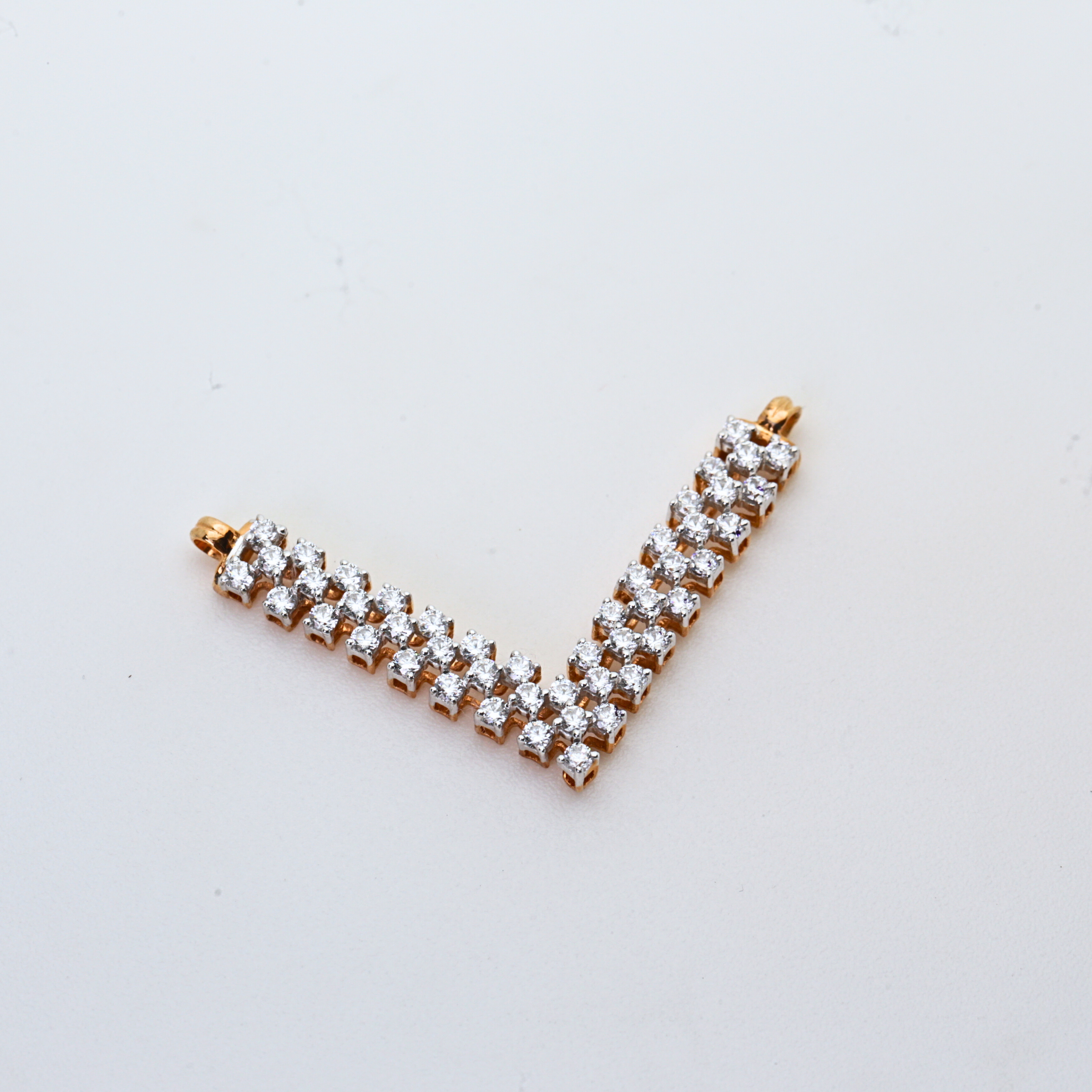 Diamond V-Shape Bar Pendant