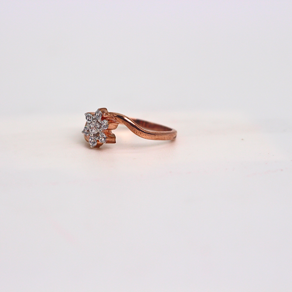 Diamond Floral Cluster Open Band Ring