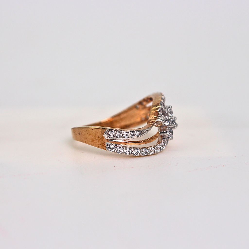 Diamond Multi Row Flow Band Ring