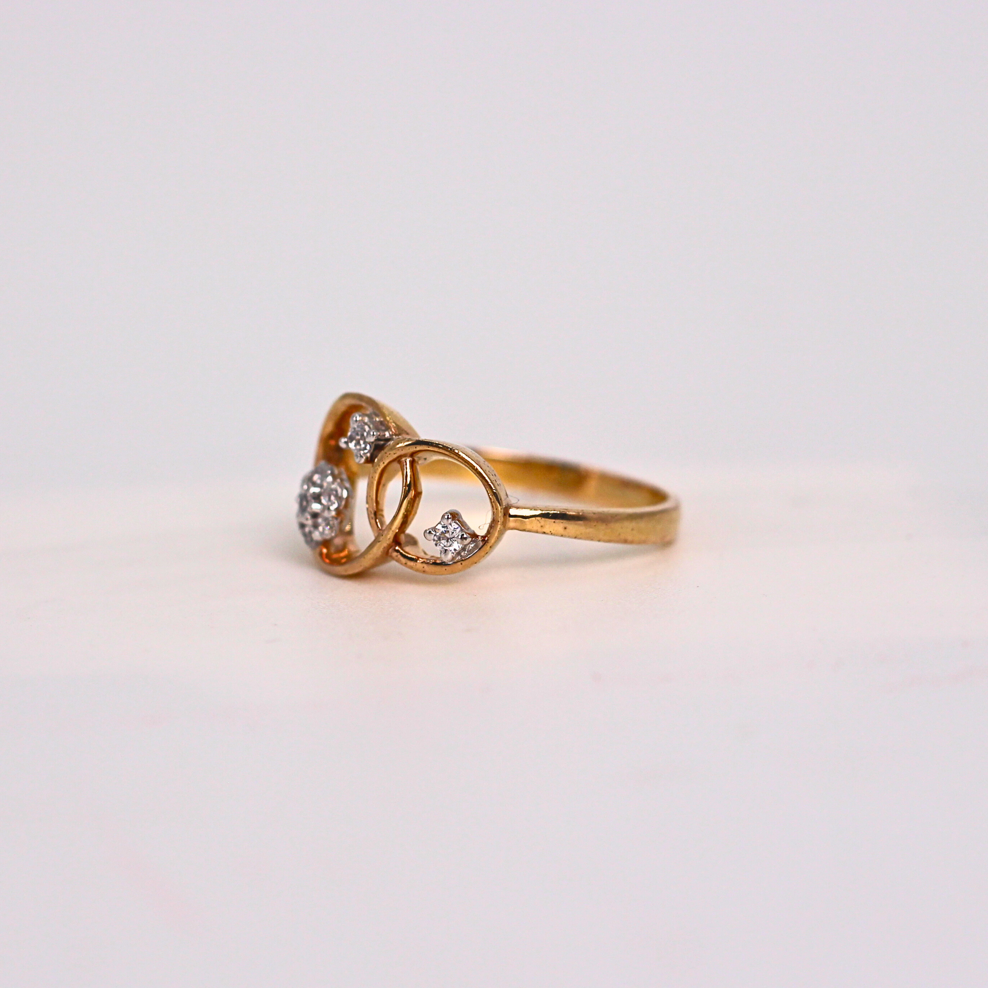 Diamond Open Circle Cluster Band Ring