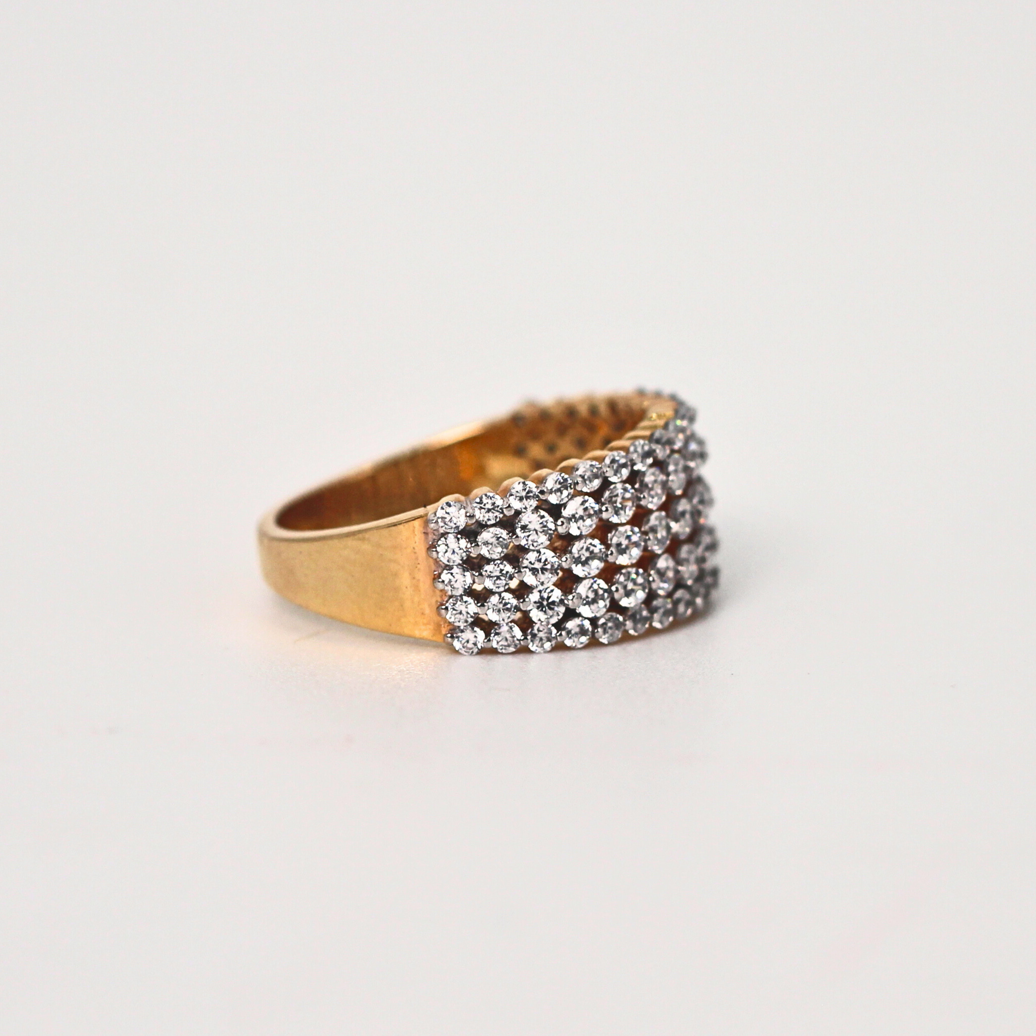 Diamond Multi Row Band Ring