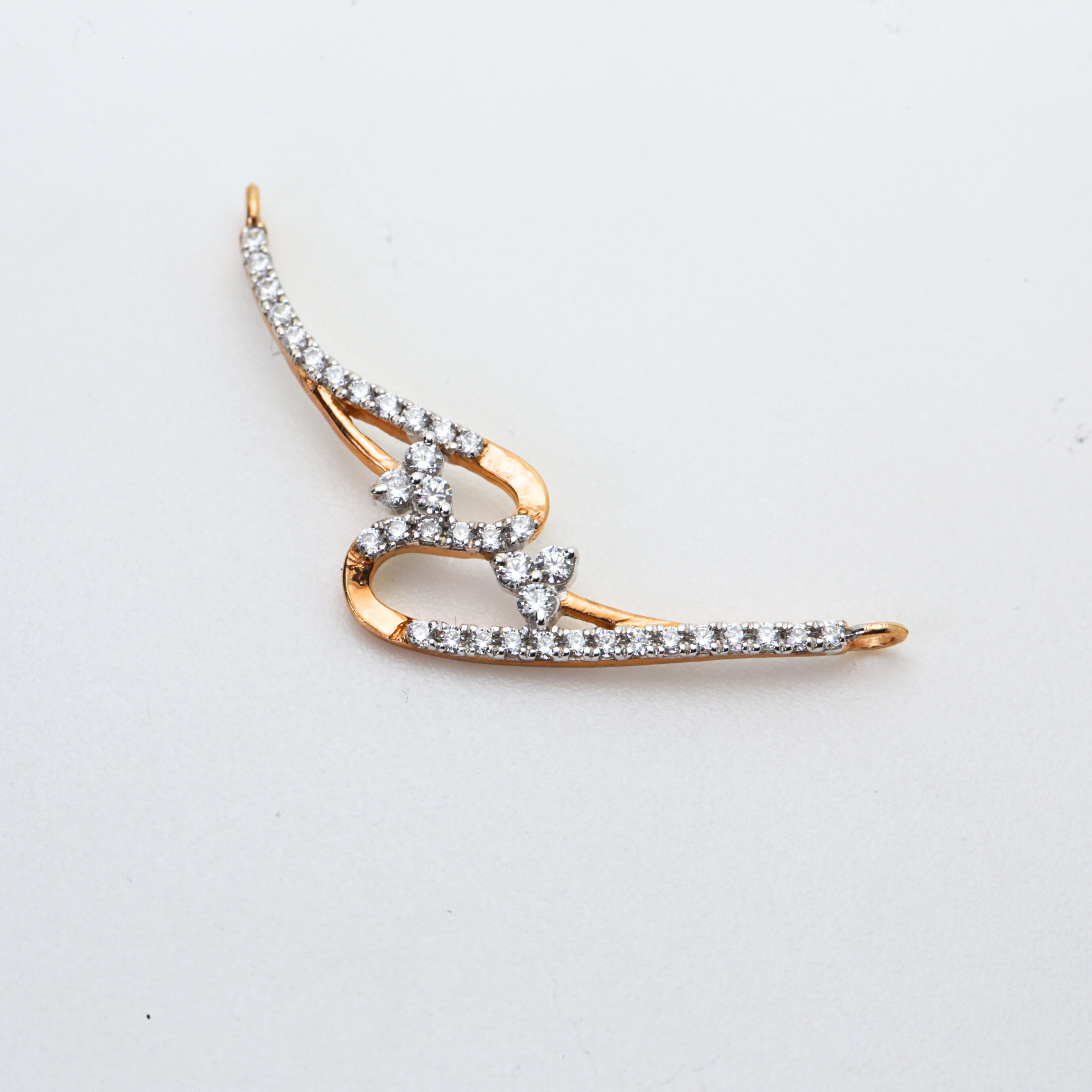 Infinity Shape Diamond Gold Pendant