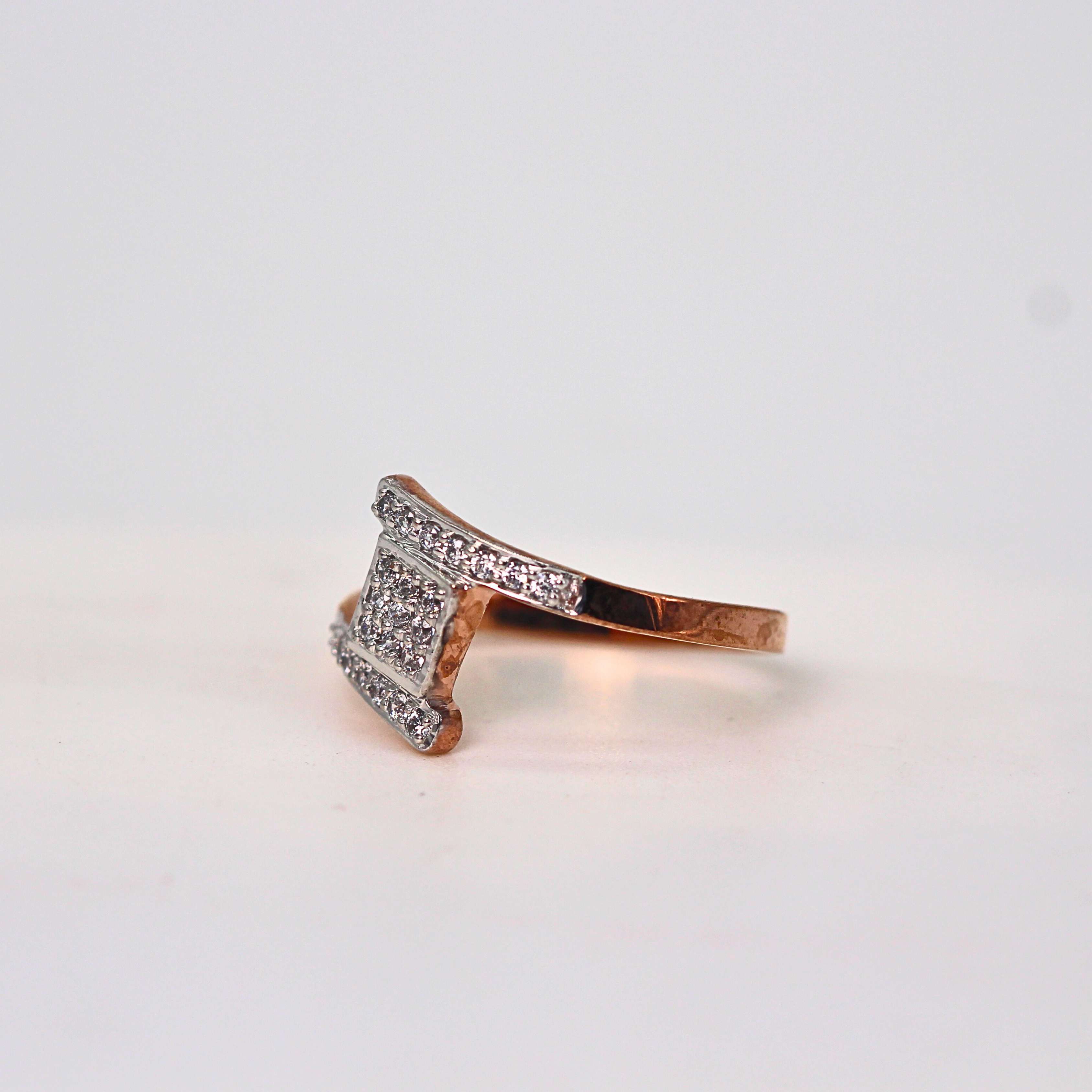 Diamond Linear Open Band Ring