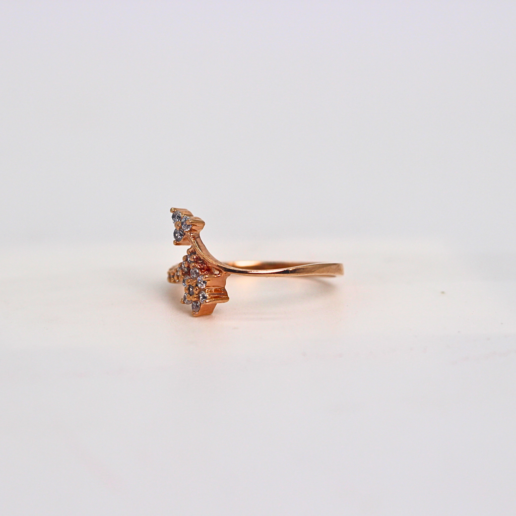 Diamond Star Curve Open Band Ring