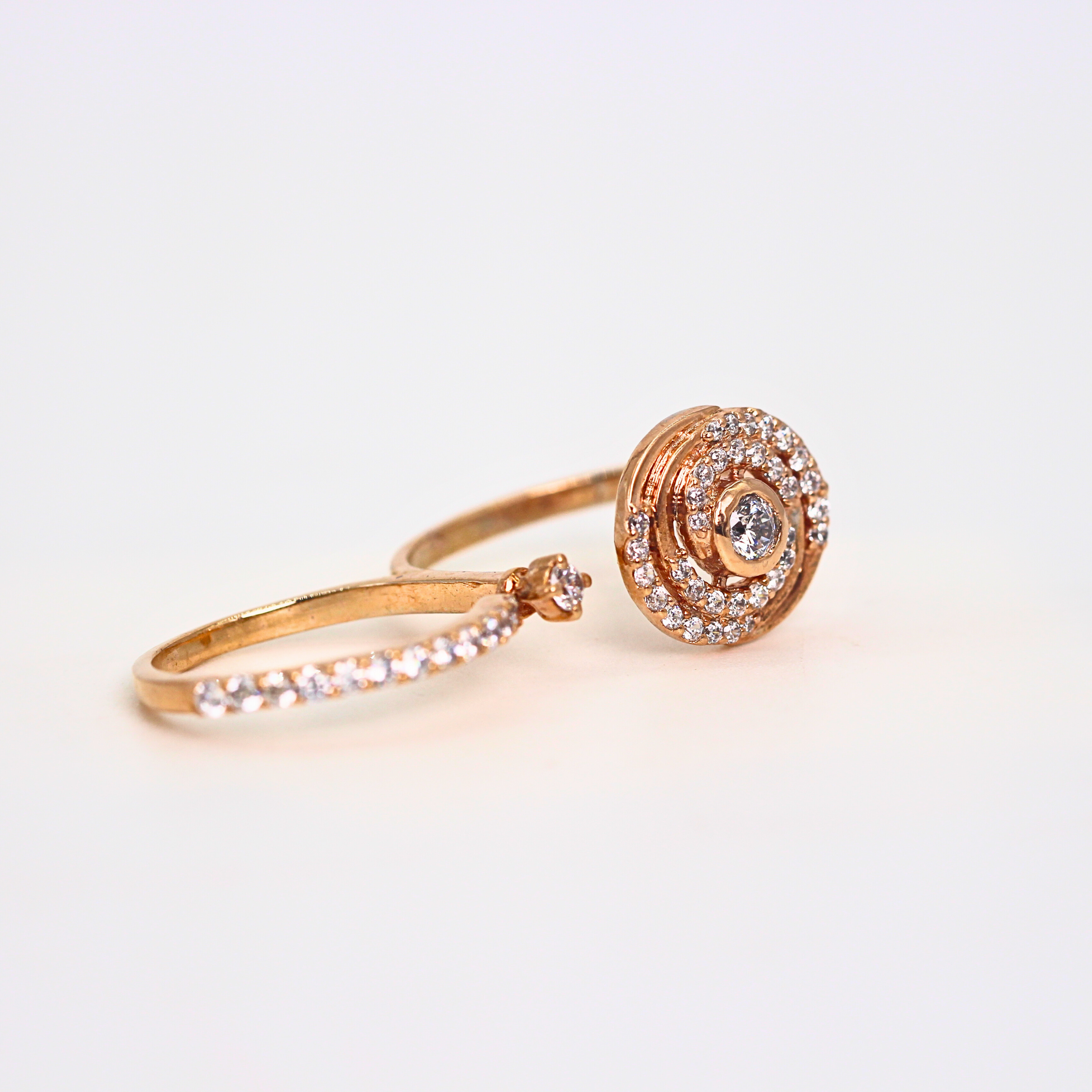 Diamond Round Halo Open Band Ring