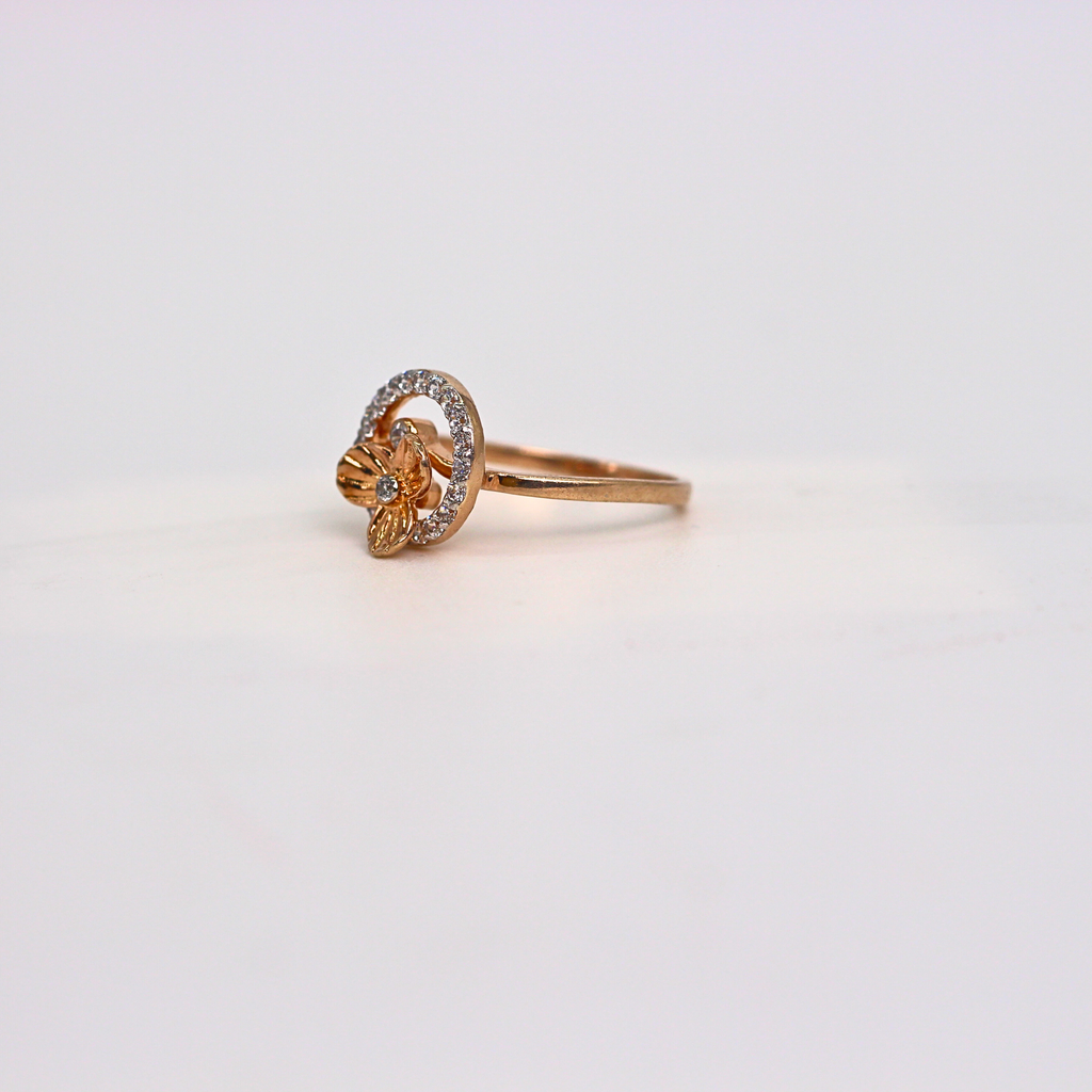 Diamond Floral Circle Band Ring
