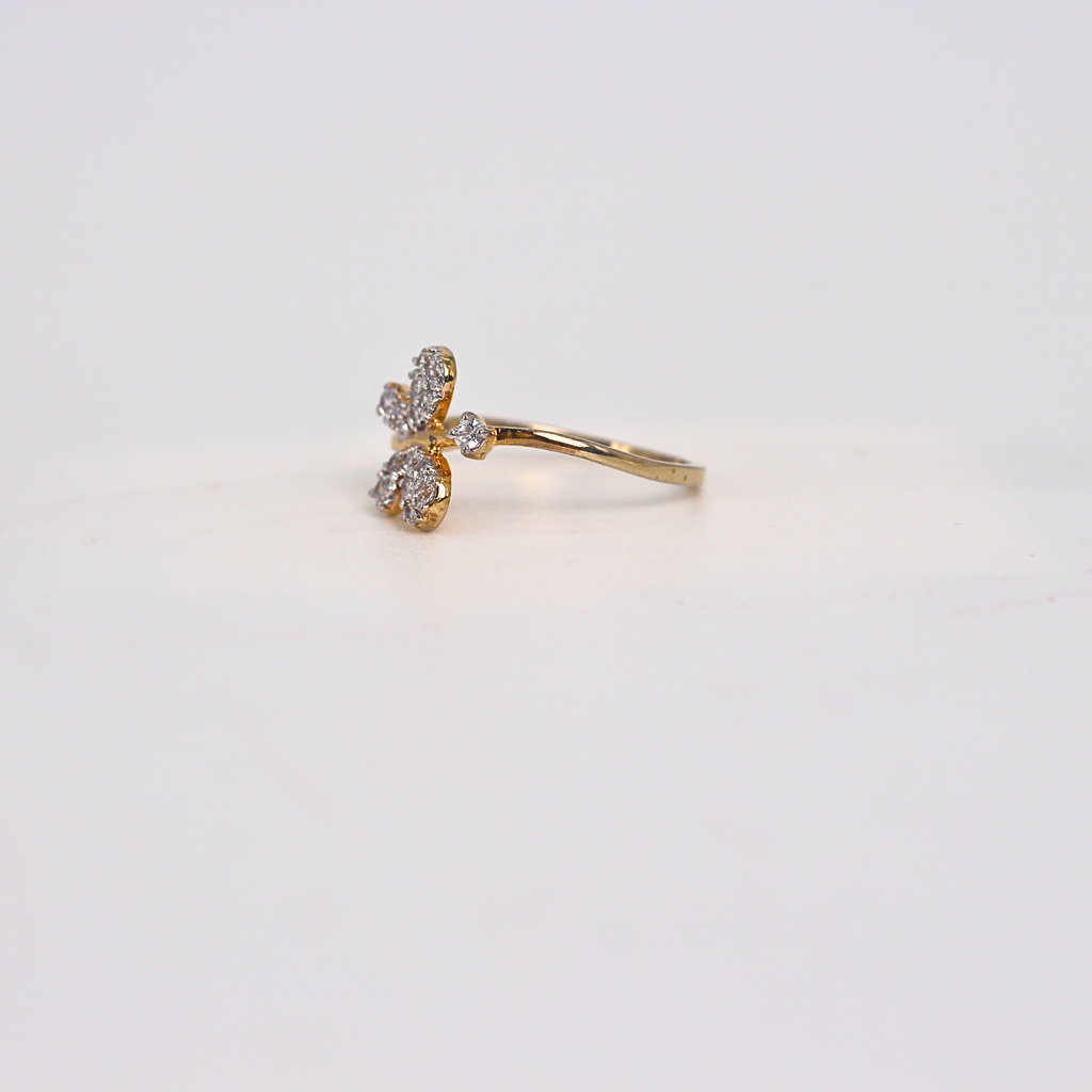 Diamond Floral Cluster Band Ring