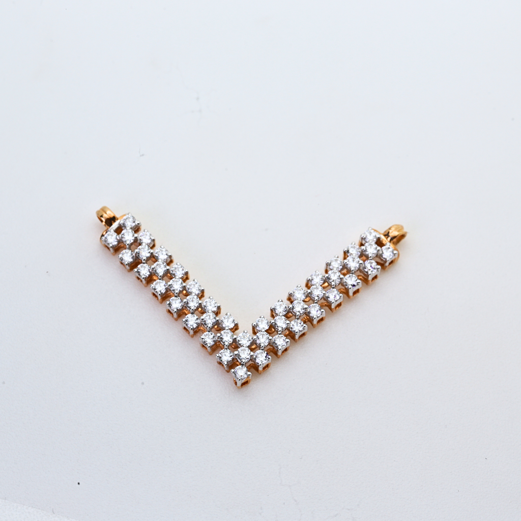 Diamond V-Shape Bar Pendant