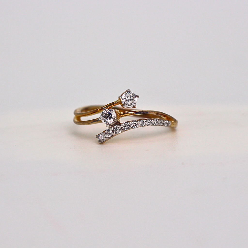 Diamond Curve Open Band Ring