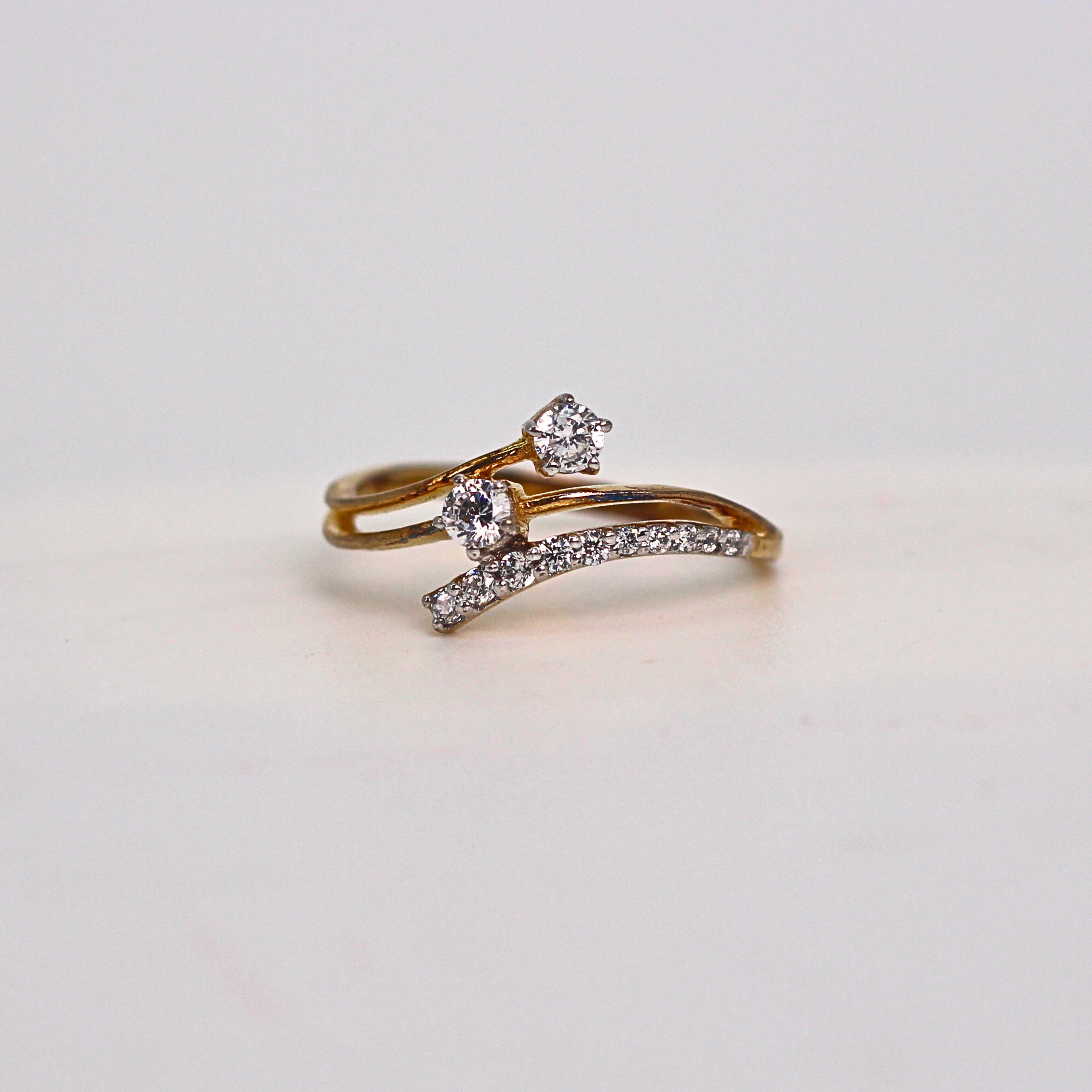 Diamond Curve Open Band Ring