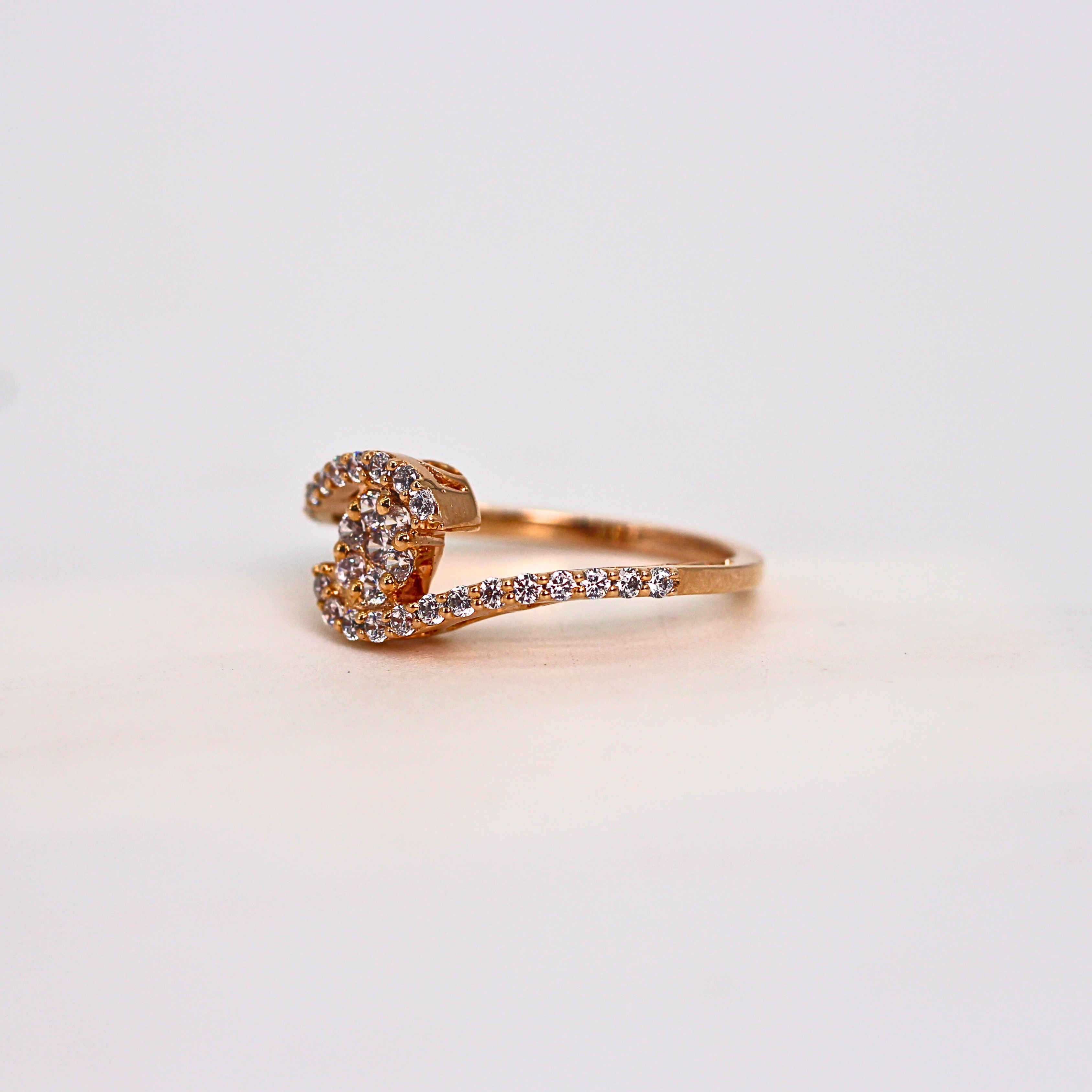 Diamond Crescent Open Band Ring