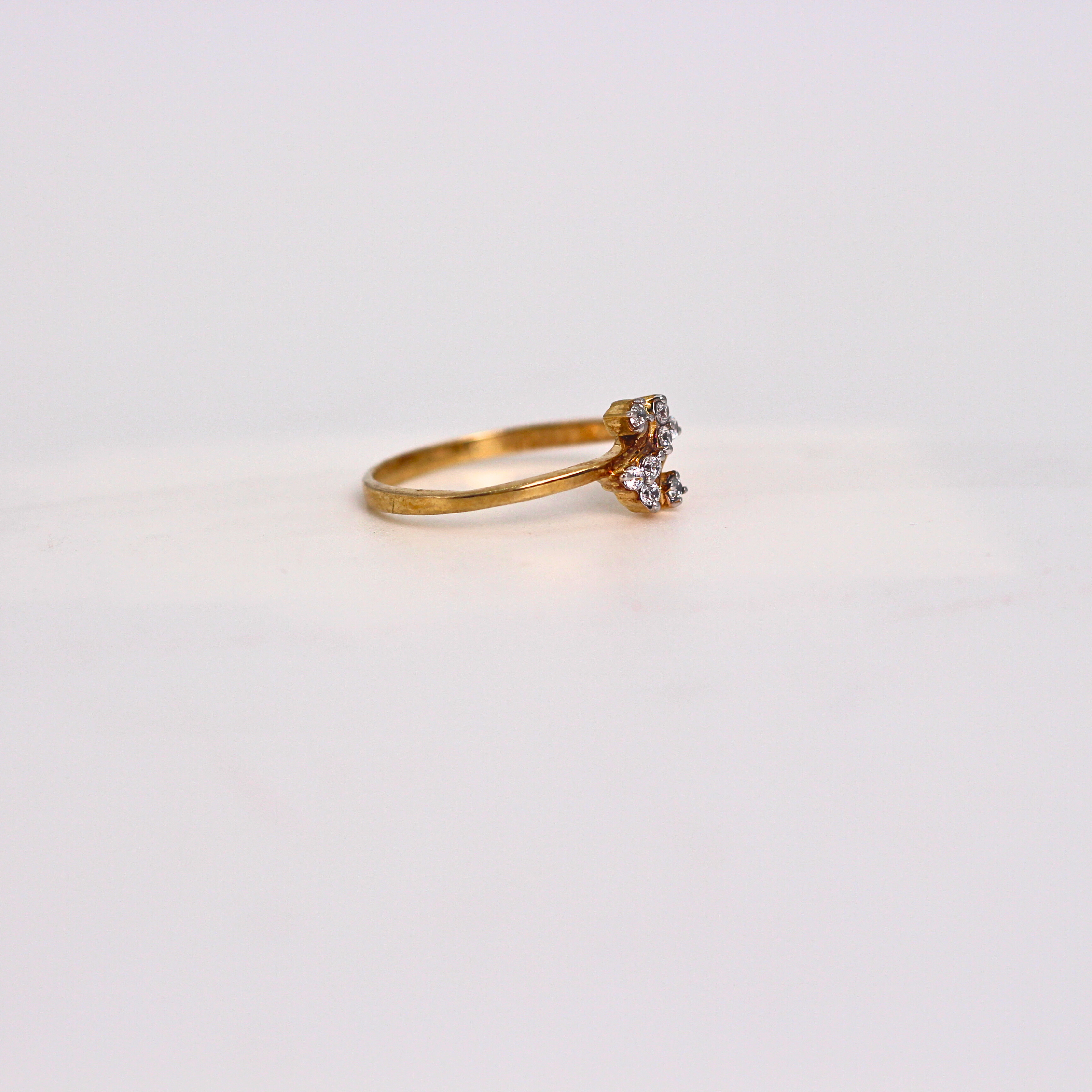 Diamond Floral Twist Band Ring