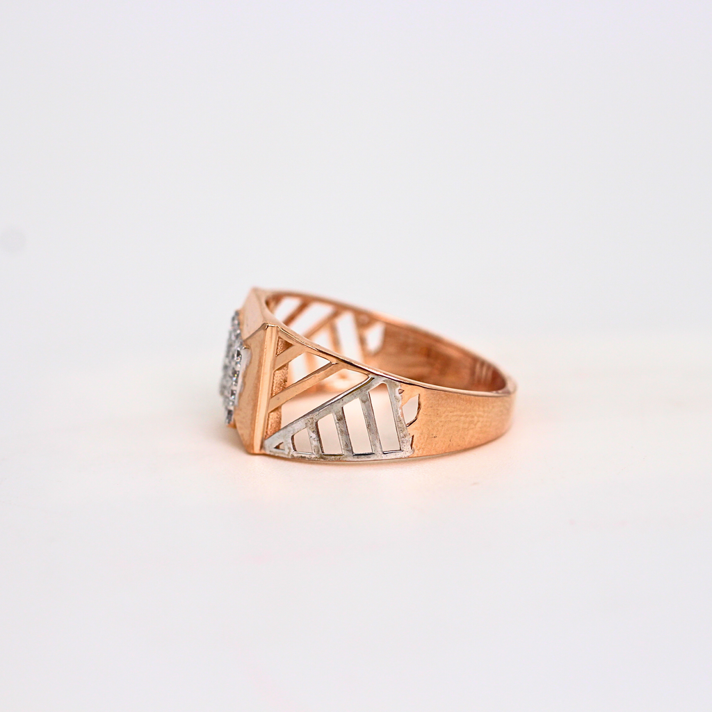 Diamond Square Grid Wide Band Ring