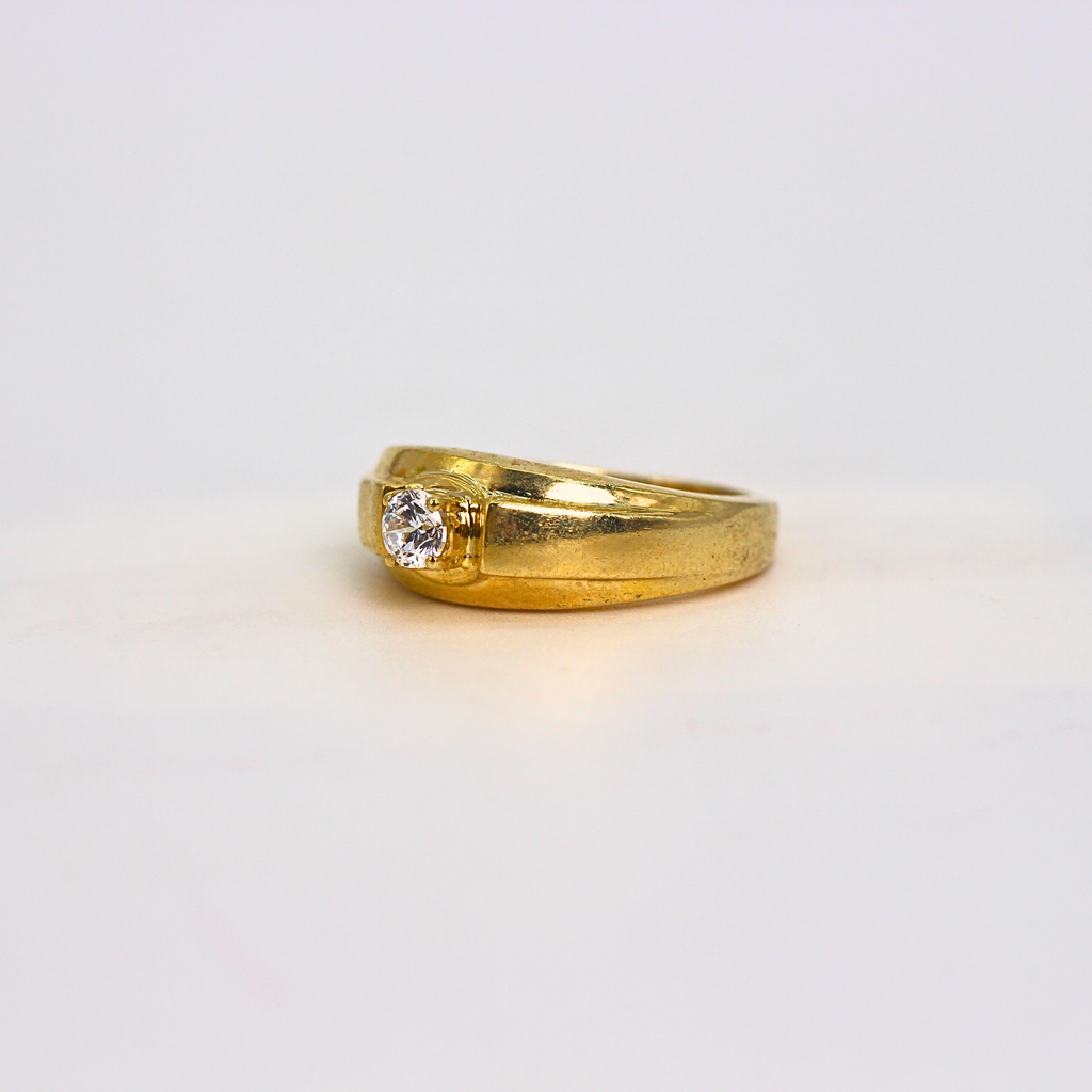 Diamond Single Stone Band Ring