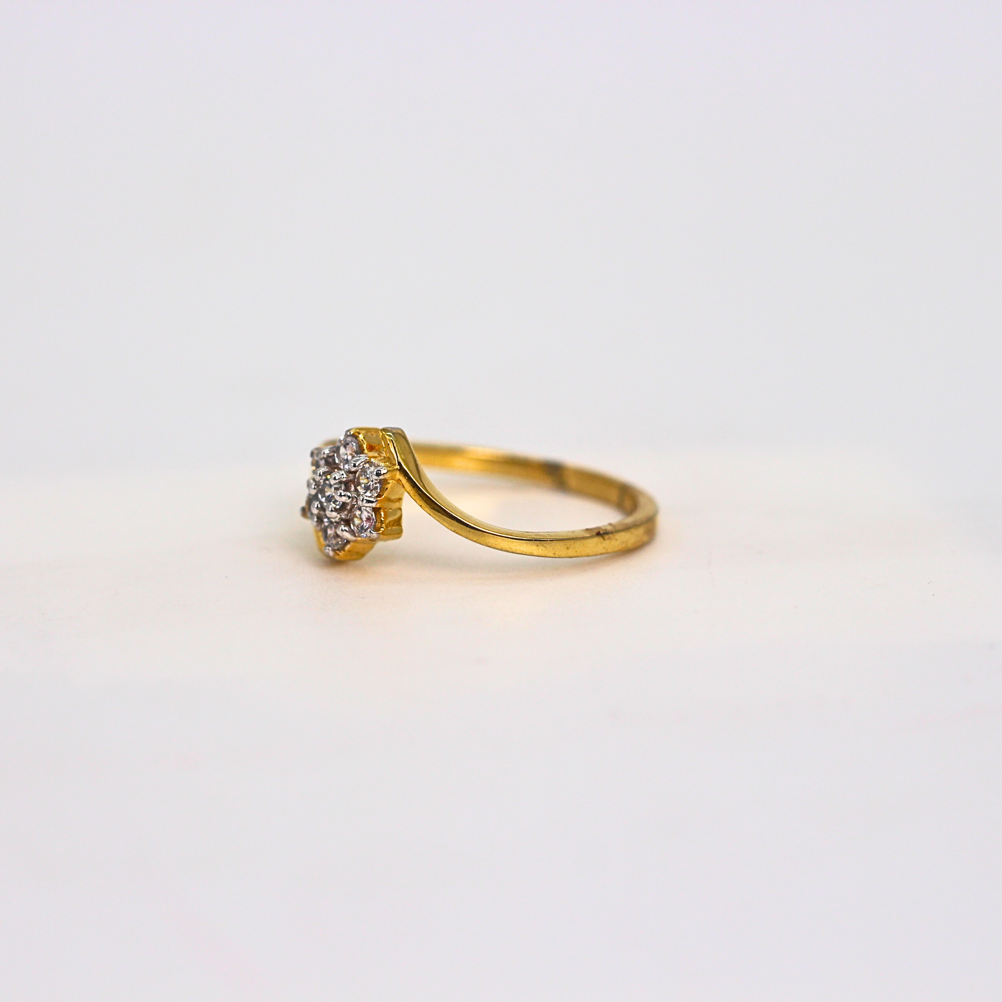 Diamond Floral Cluster Open Band Ring