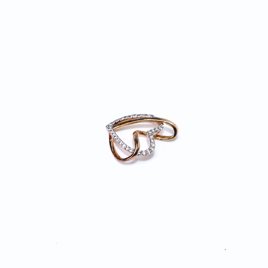 Twisted Heart Gold Pendant With Shimmer Touch