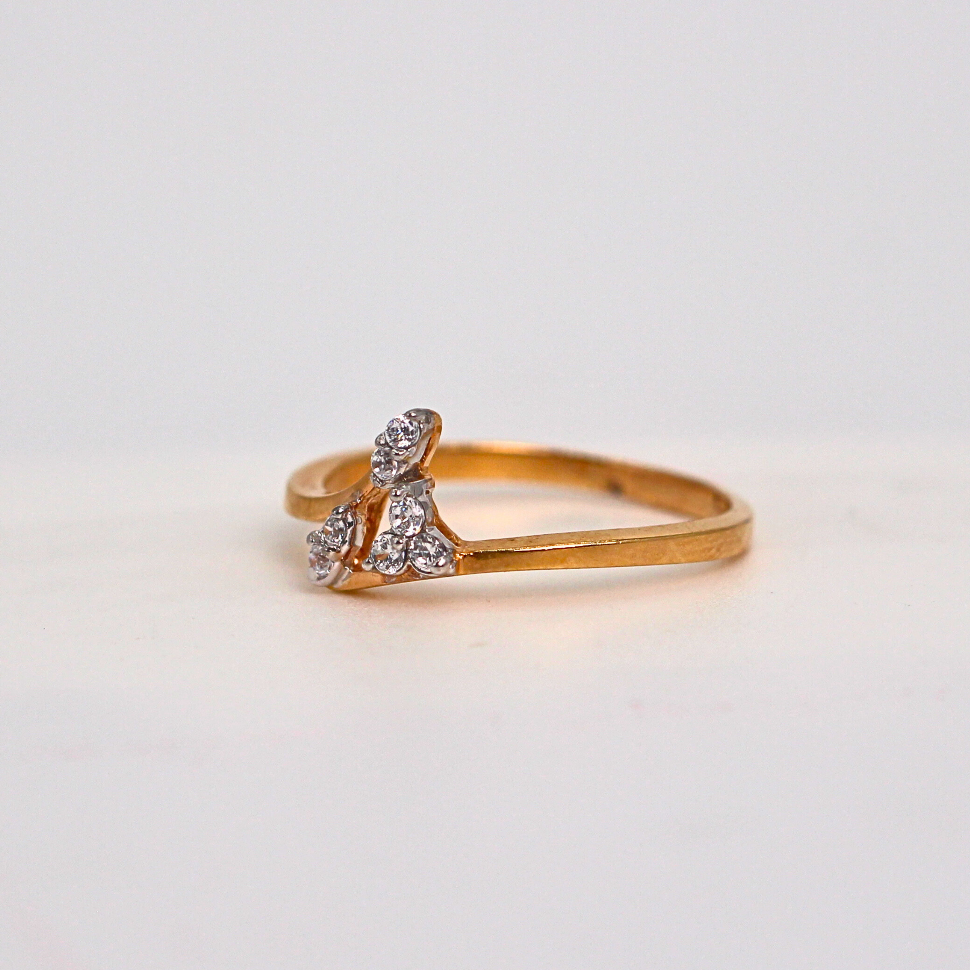 Diamond Triangle Accent Open Band Ring