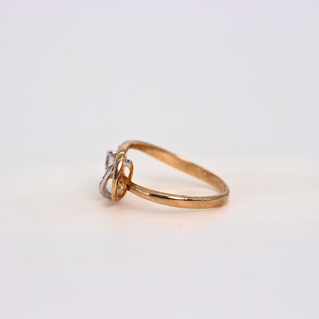 Diamond Heart Motif Open Wrap Ring