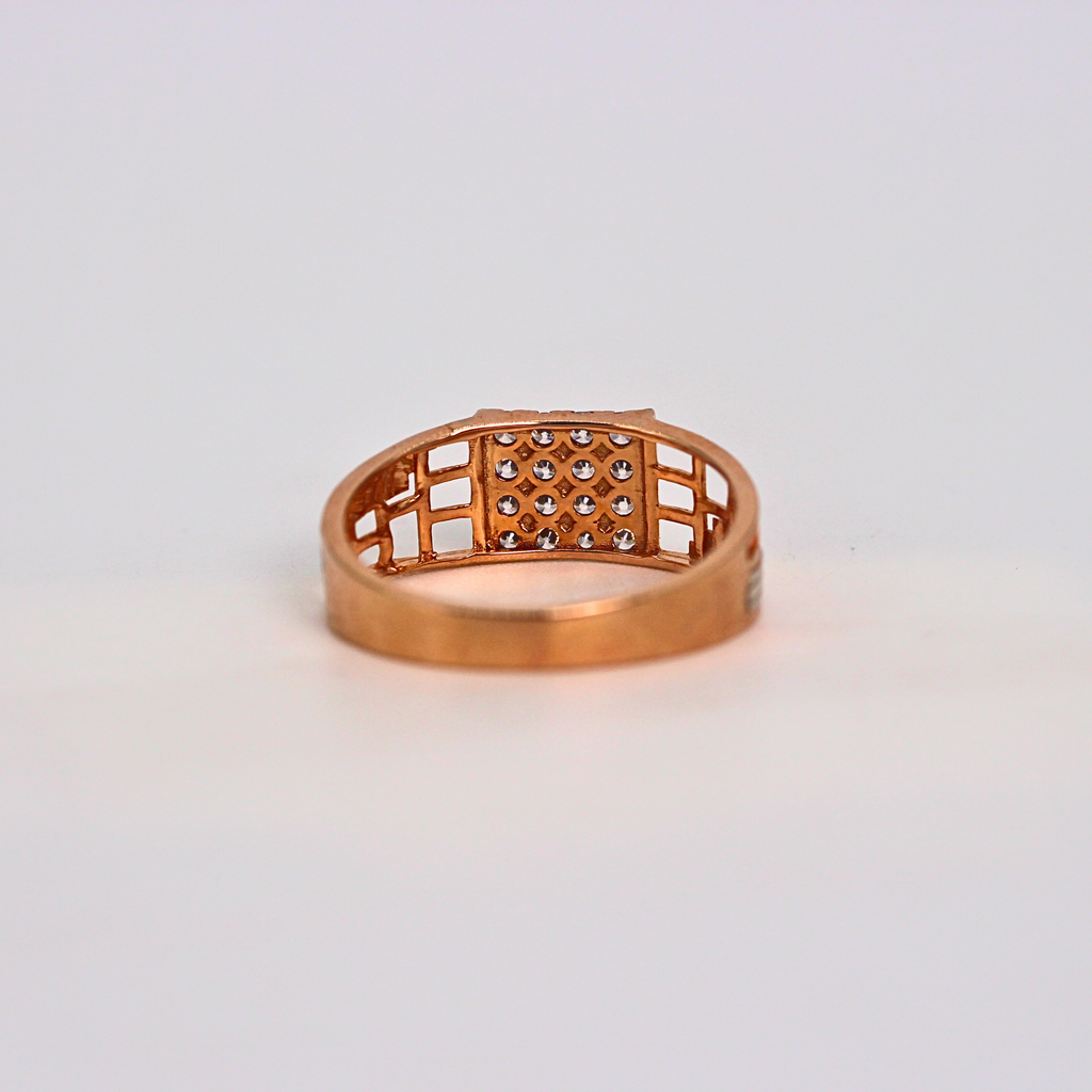 Diamond Grid Pattern Band Ring