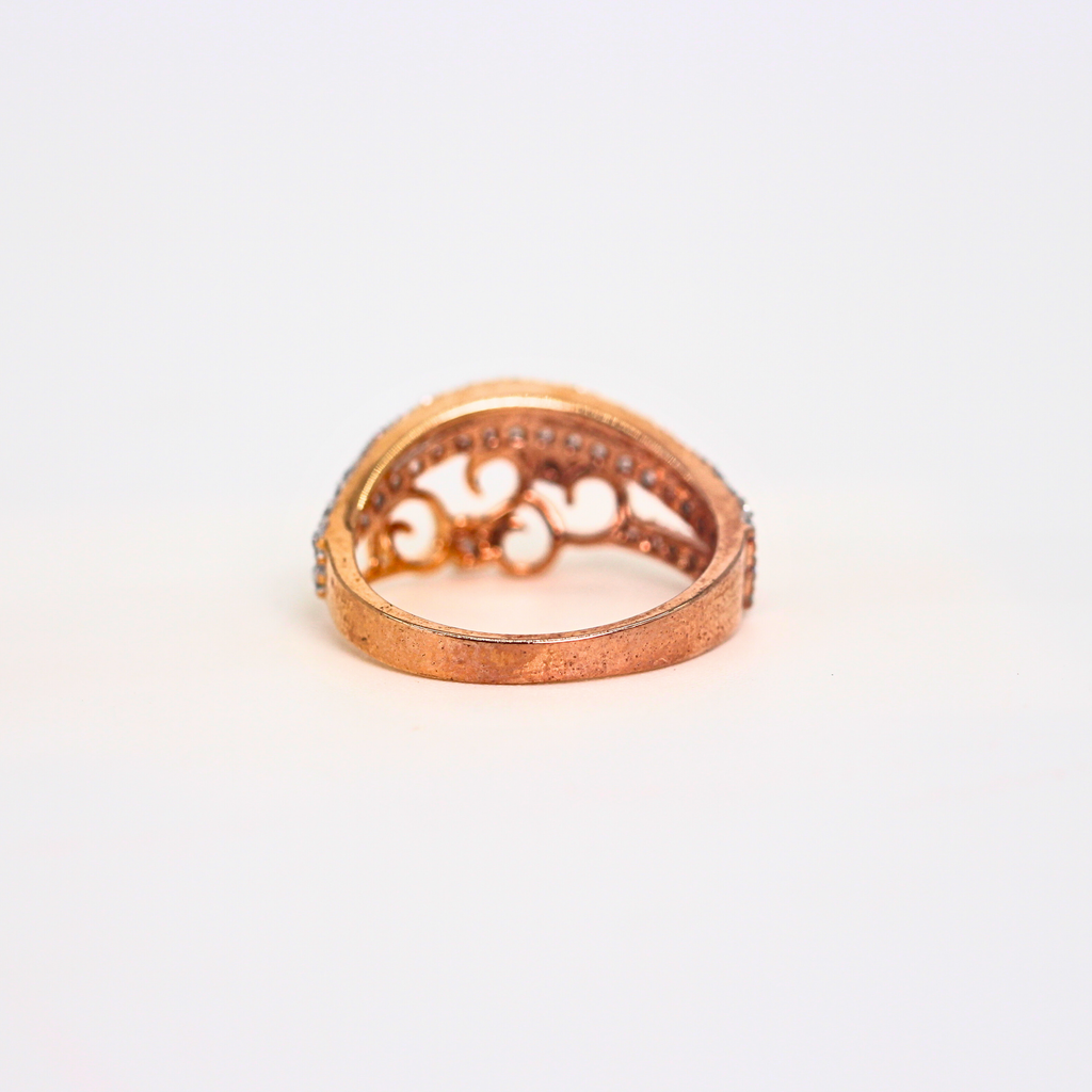 Diamond Scroll Multi Row Band Ring