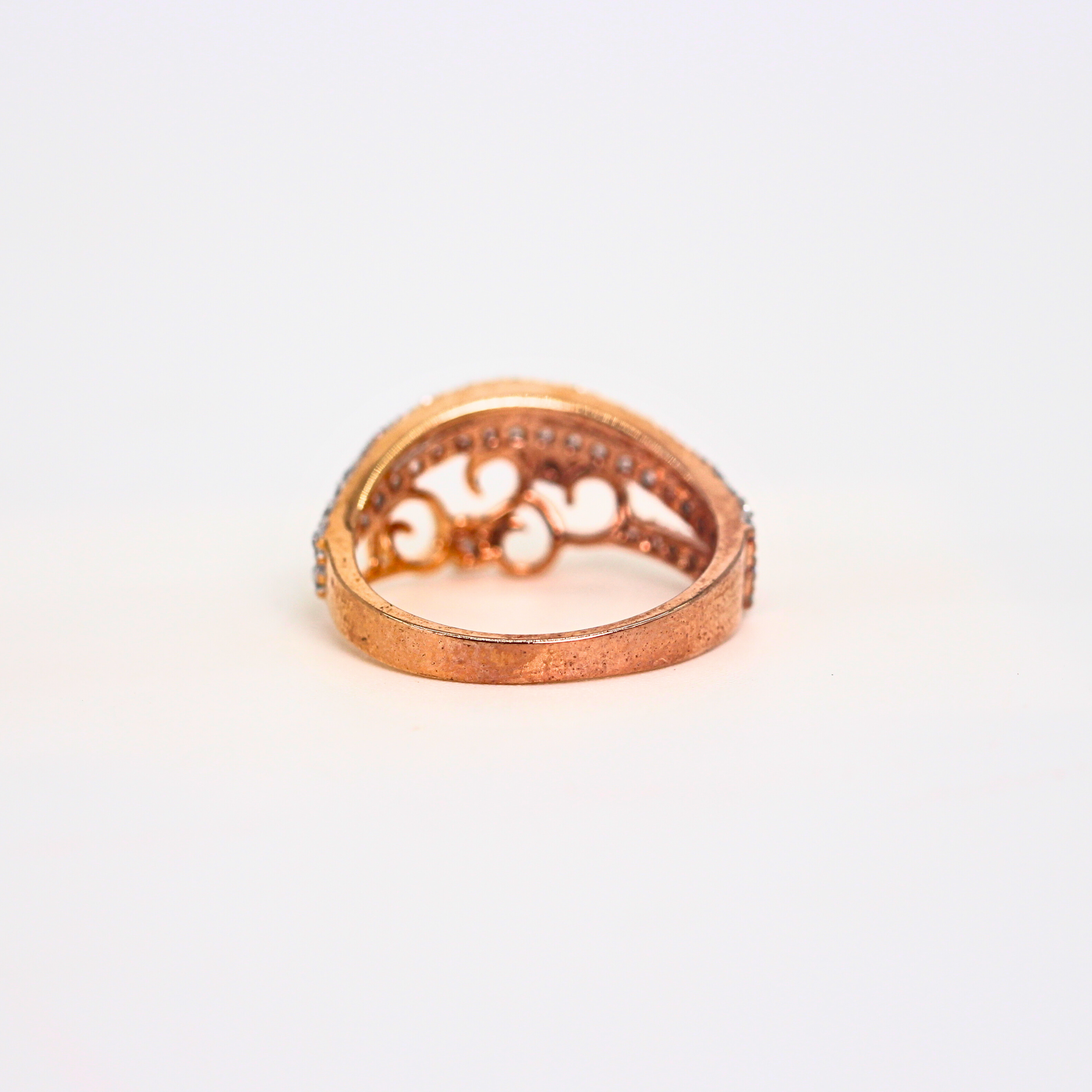 Diamond Scroll Multi Row Band Ring