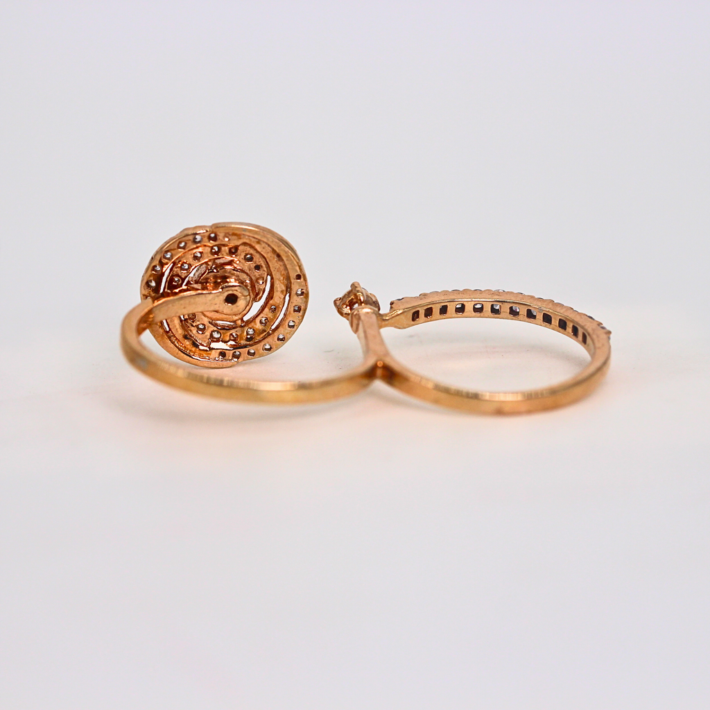 Diamond Round Halo Open Band Ring