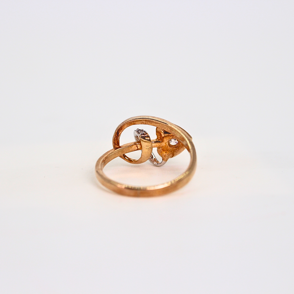 Diamond Heart Motif Open Wrap Ring