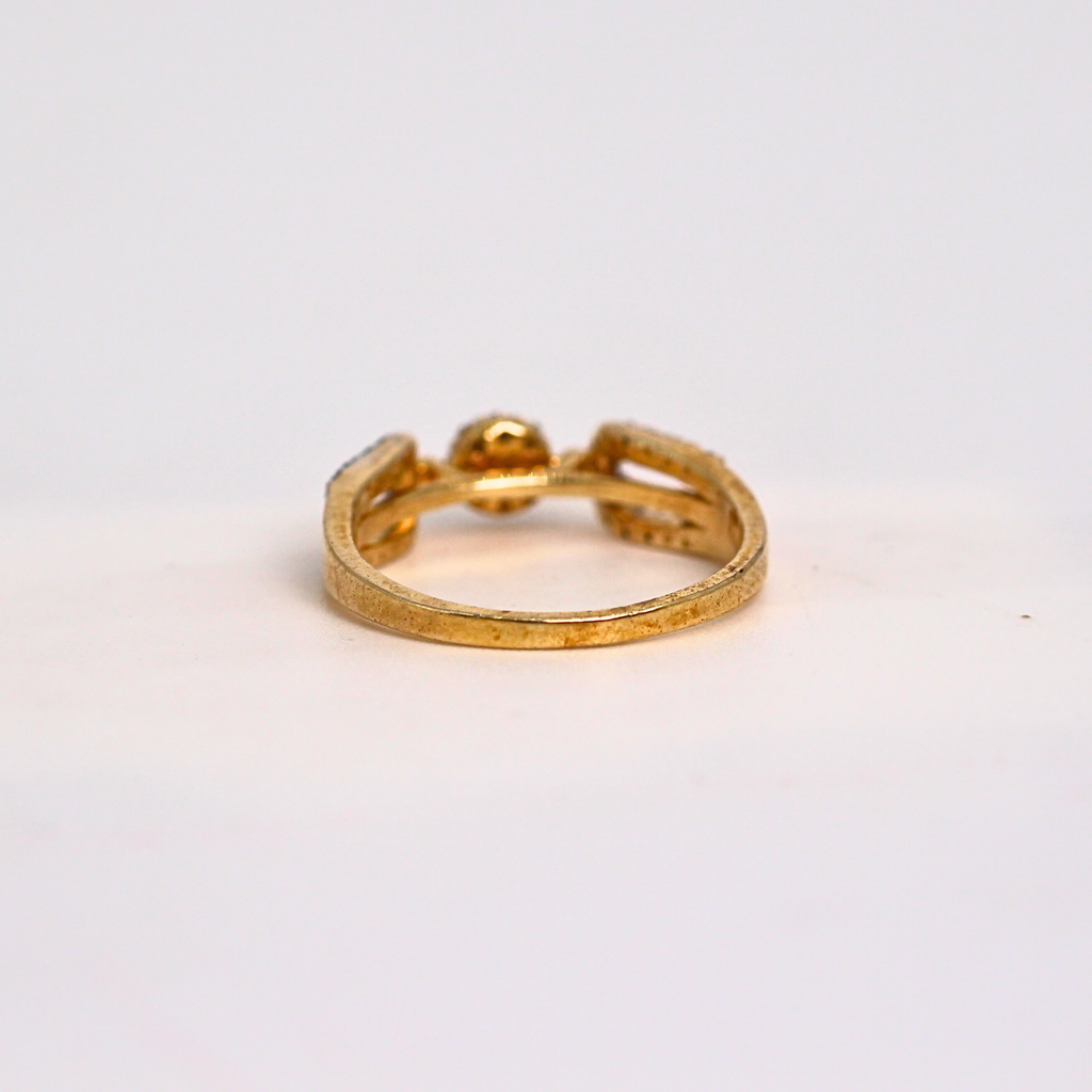 Diamond Cluster Center Open Band Ring
