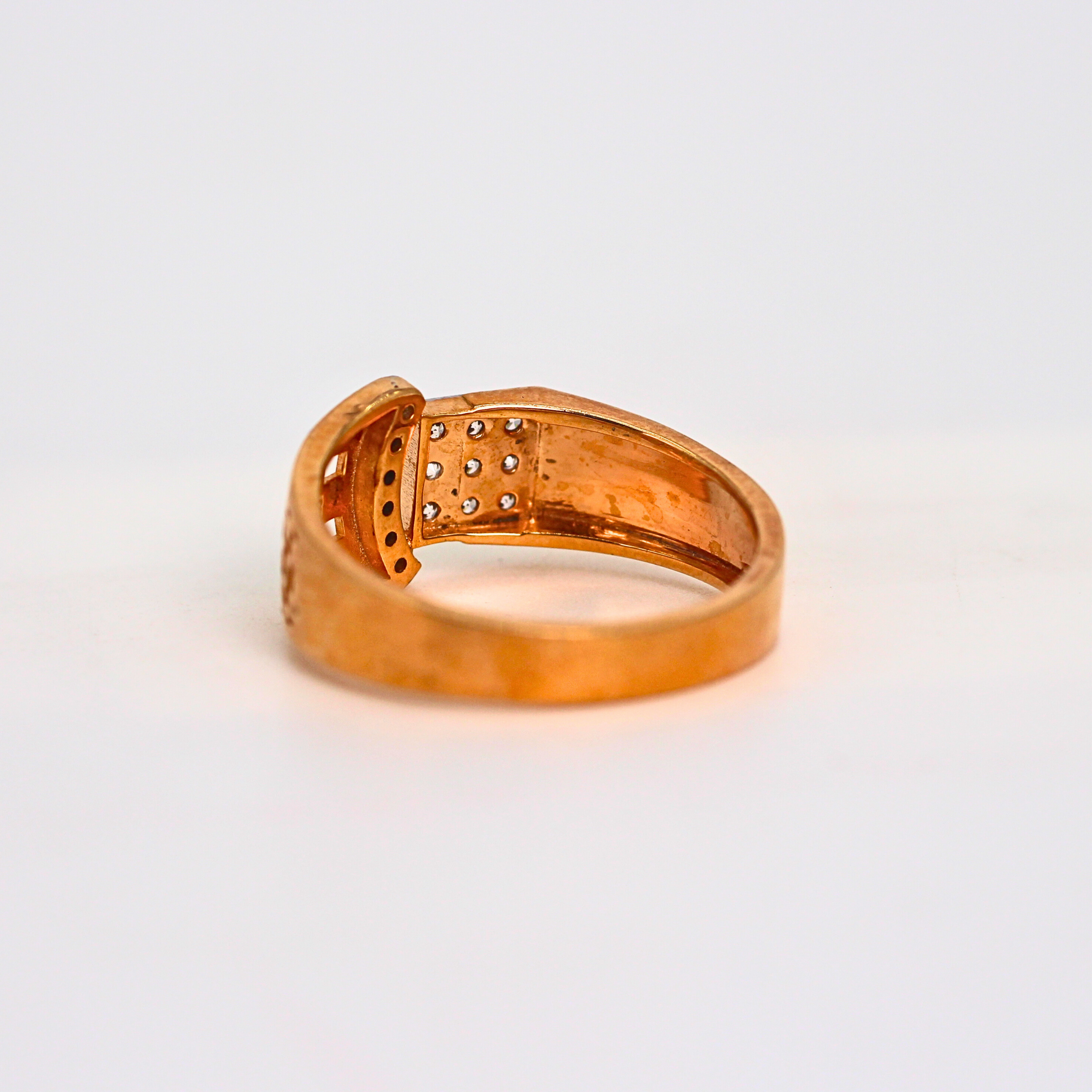 Diamond Panel Wide Band Ring