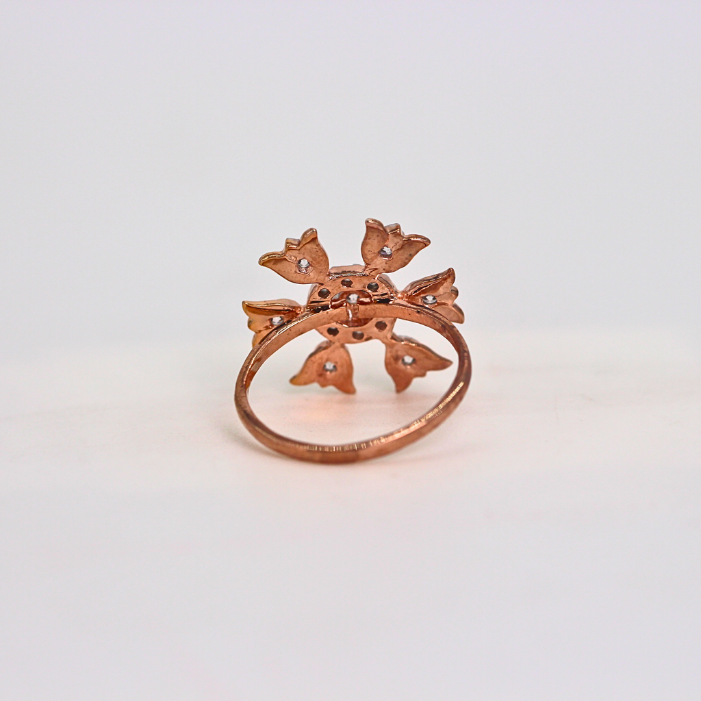 Diamond Floral Sunburst Cluster Ring